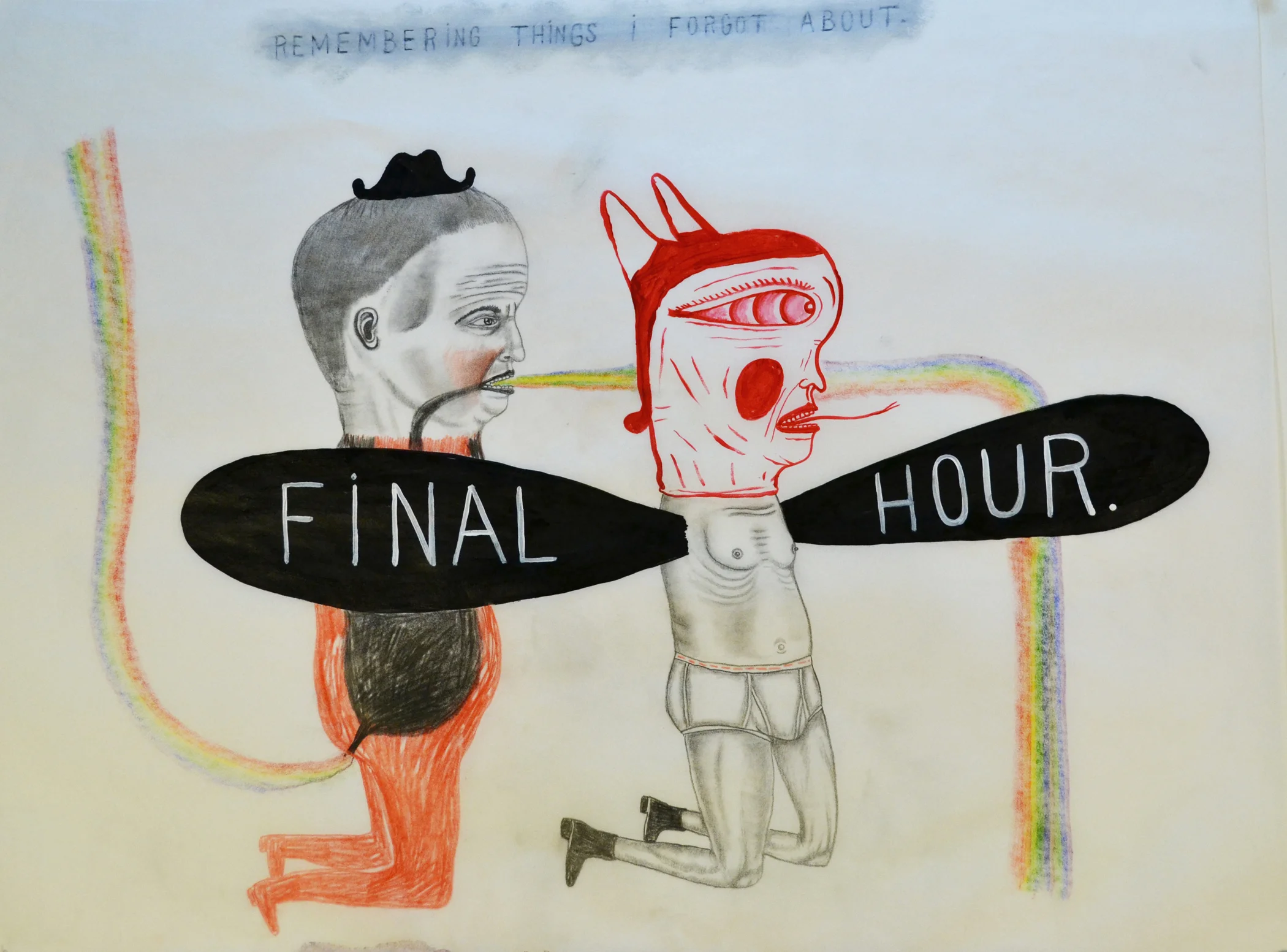 Final Hour Mixed media drawing on drafting vellum 18 x 24 inches $1,600.00
