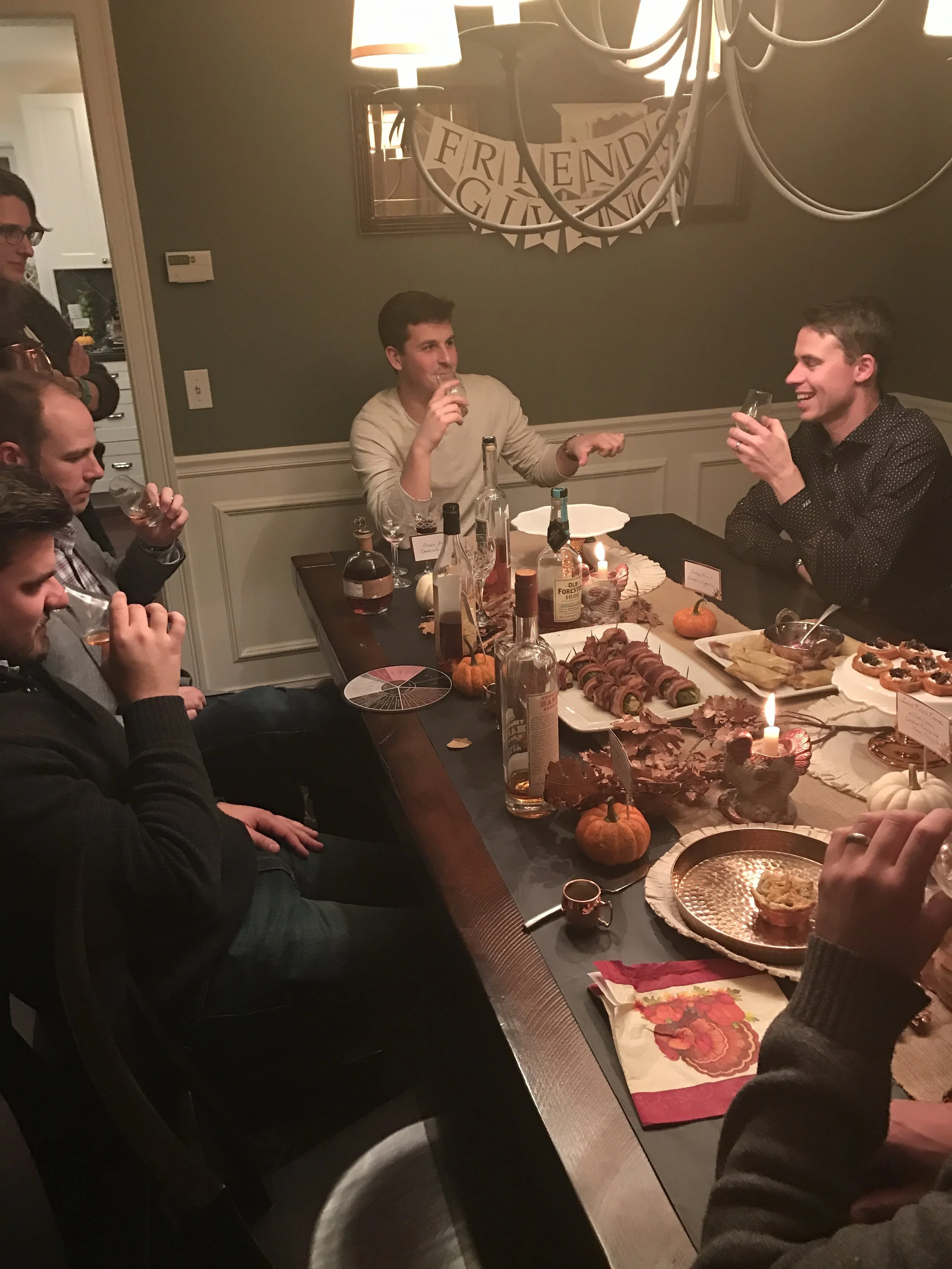 The boys having a little impromptu bourbon tasting. 