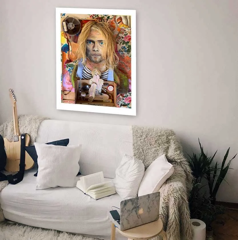 KURT COBAIN: BOX SHAPED HEART Giclée — Wayne Brezinka