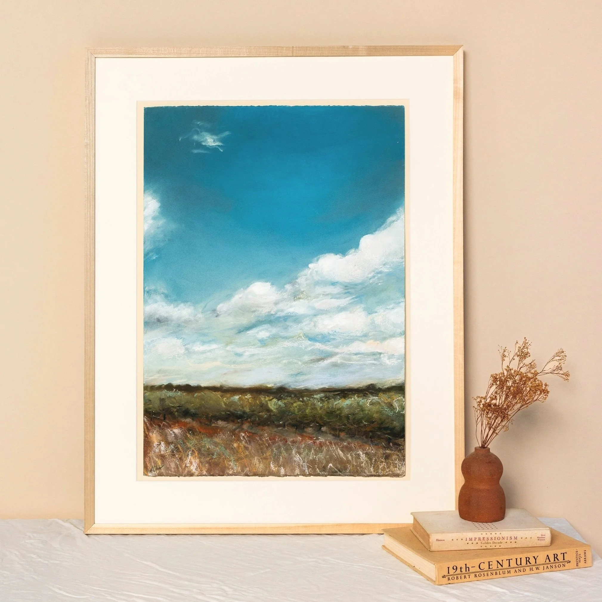 Lavender Fields of Provence Chalk Pastel Painting by Avery Ches