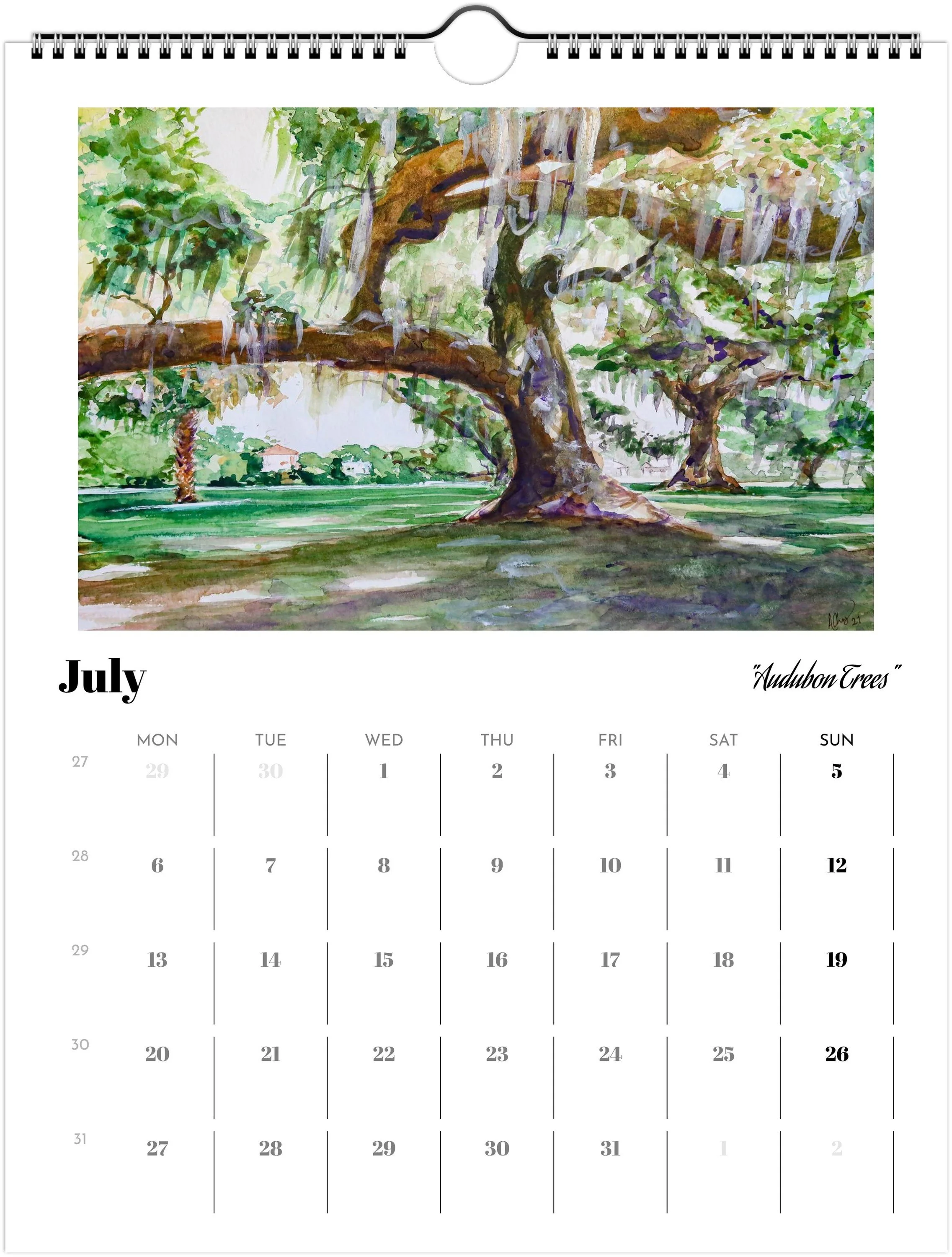 Calendar New Orleans Local Art 2026 Avery Ches