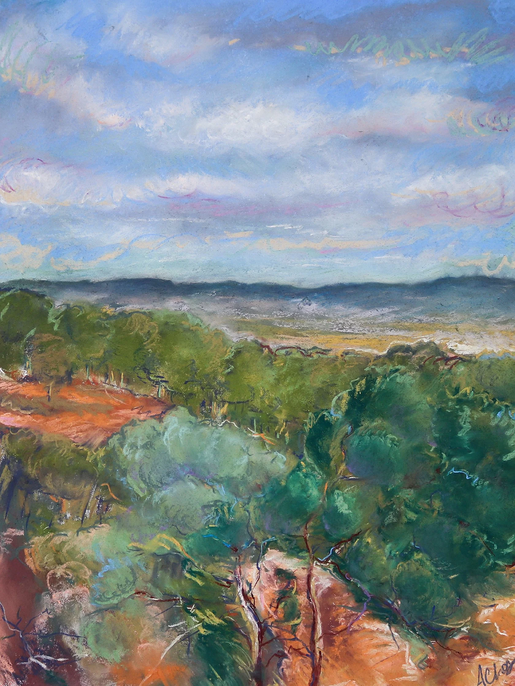 Roussillon, Pastel on Paper, 18x22", 2025