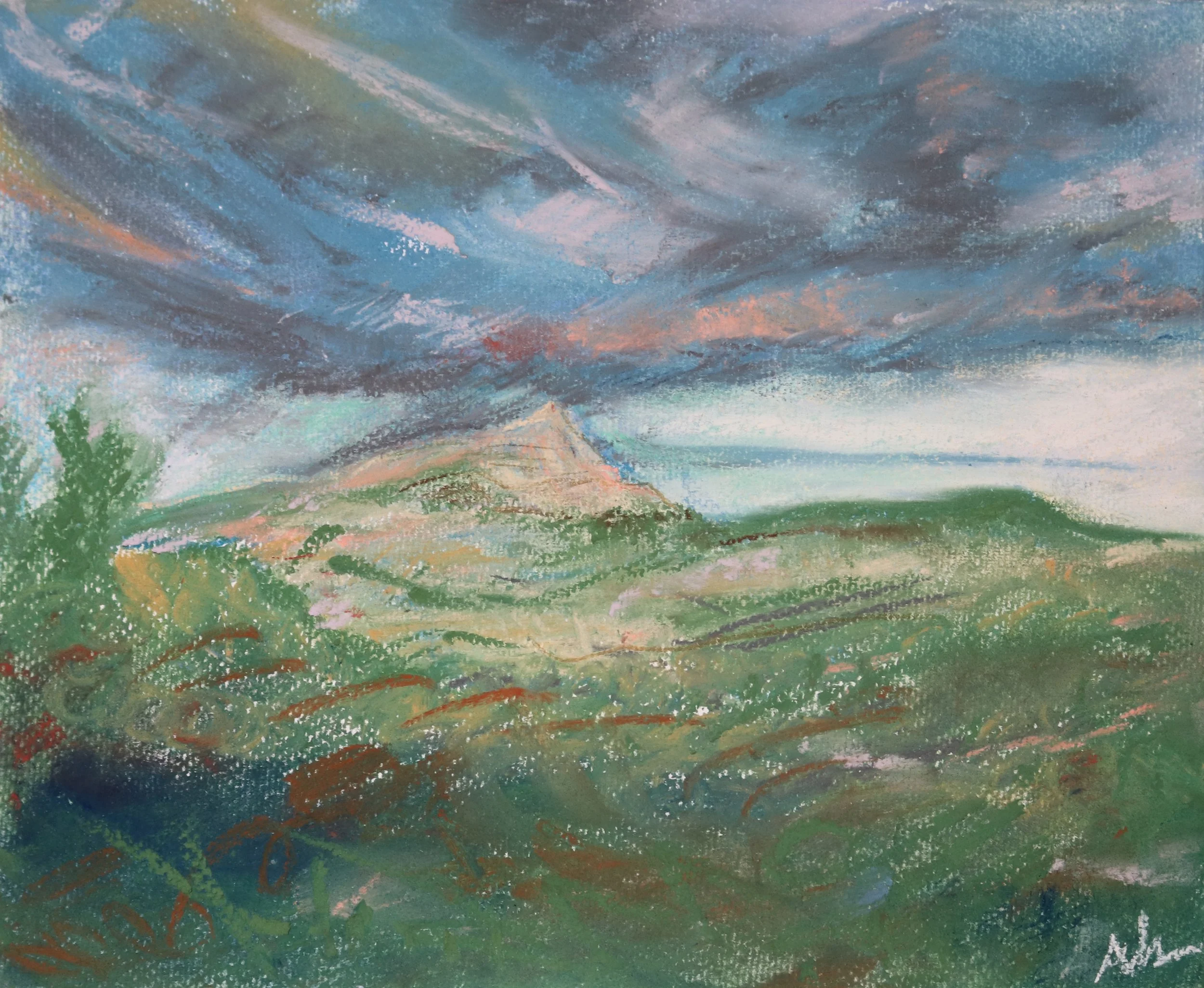Sainte-Victoire, Pastel on Paper, 8x10", 2025