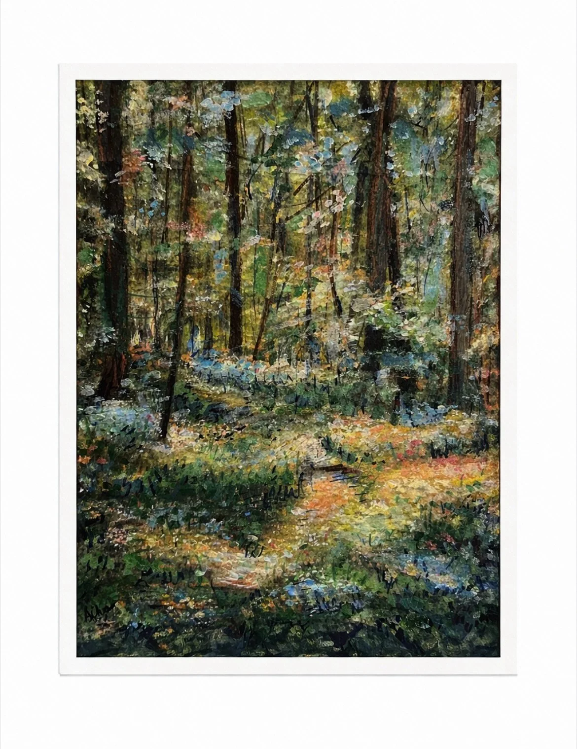 A few embellished prints of &ldquo;Forest Paths&rdquo; are going out to my art club members for March 🌝