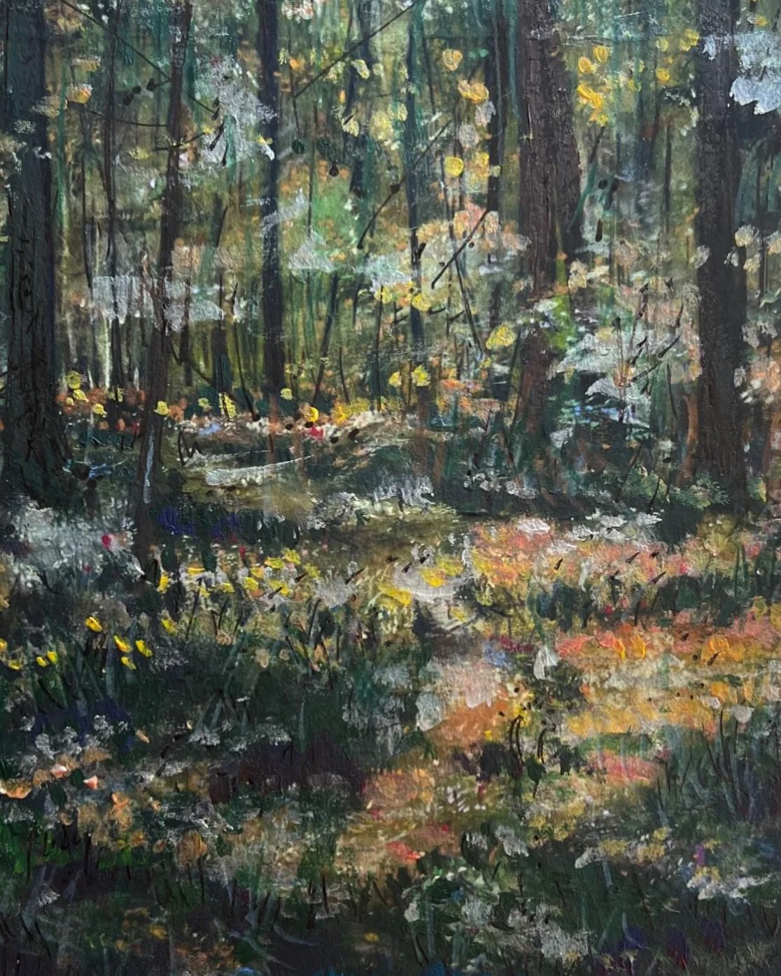 Embellished print of &ldquo;Forest Paths&rdquo; going to my art club for March 🍃