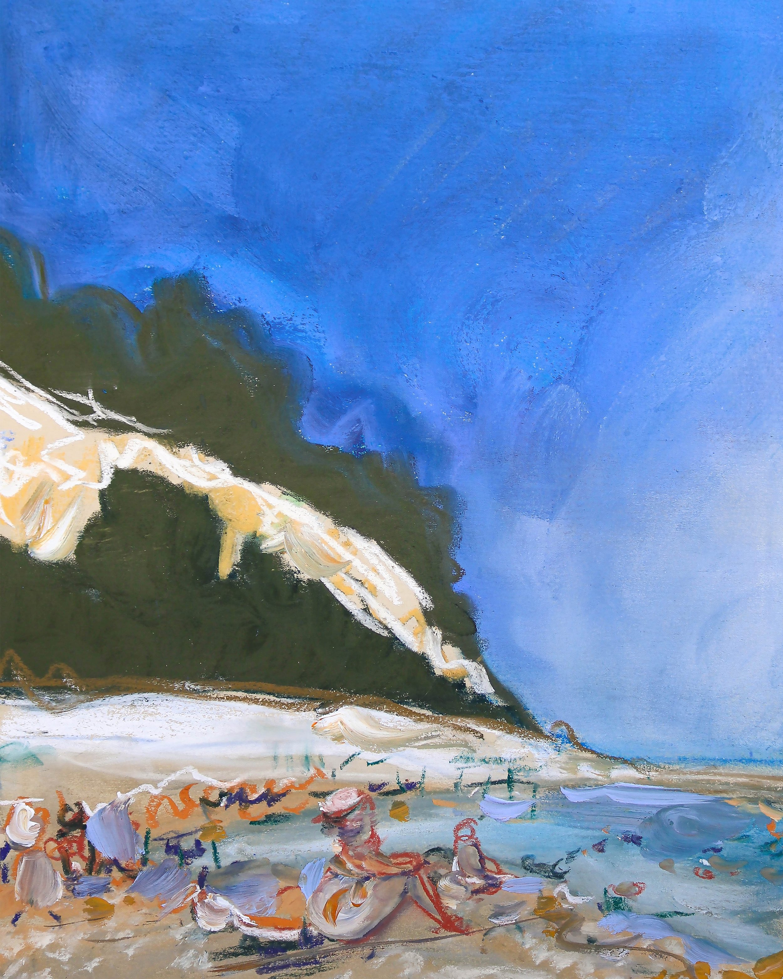 Cassis Blue Abstract, Pastel on Paper, 14x17",2022
