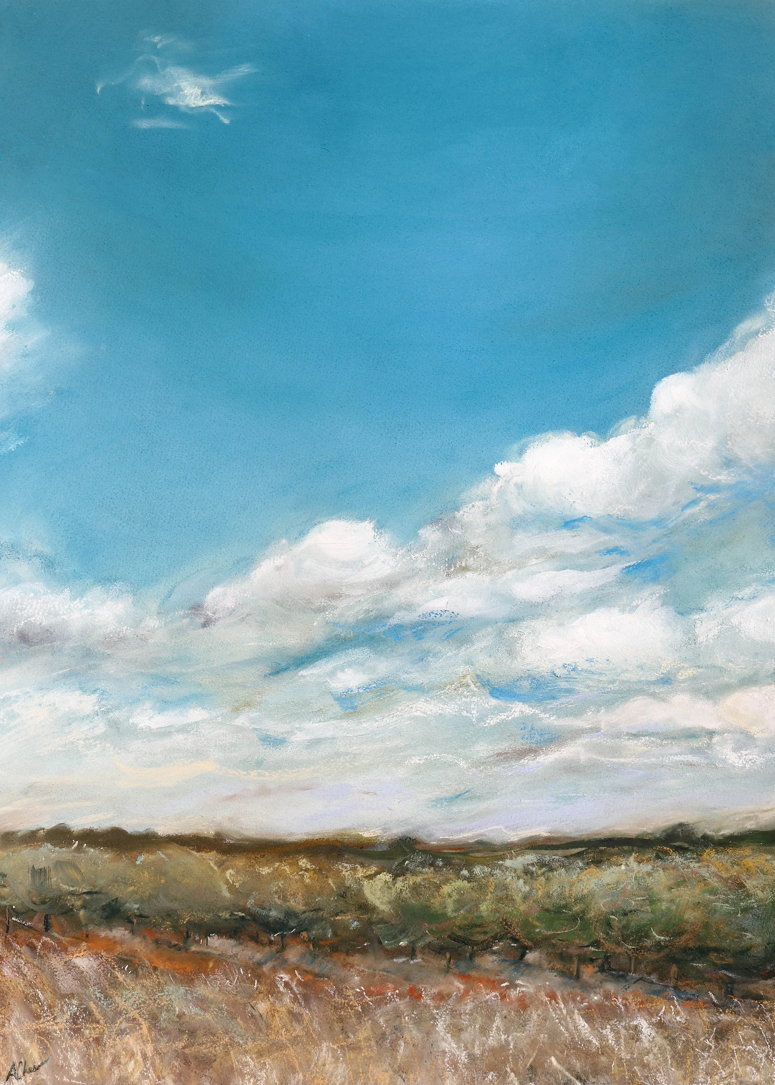 Cassis Vineyards, Pastel and Paint on Paper, 22x30", 2022