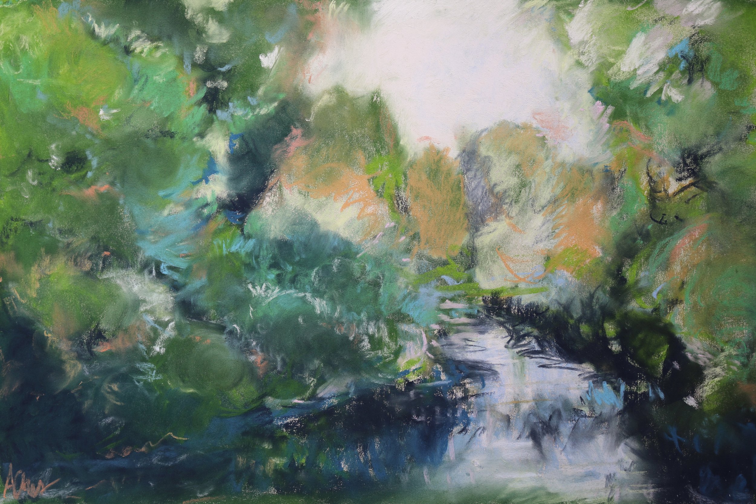 Impressionist River Landscape Art Avery Ches