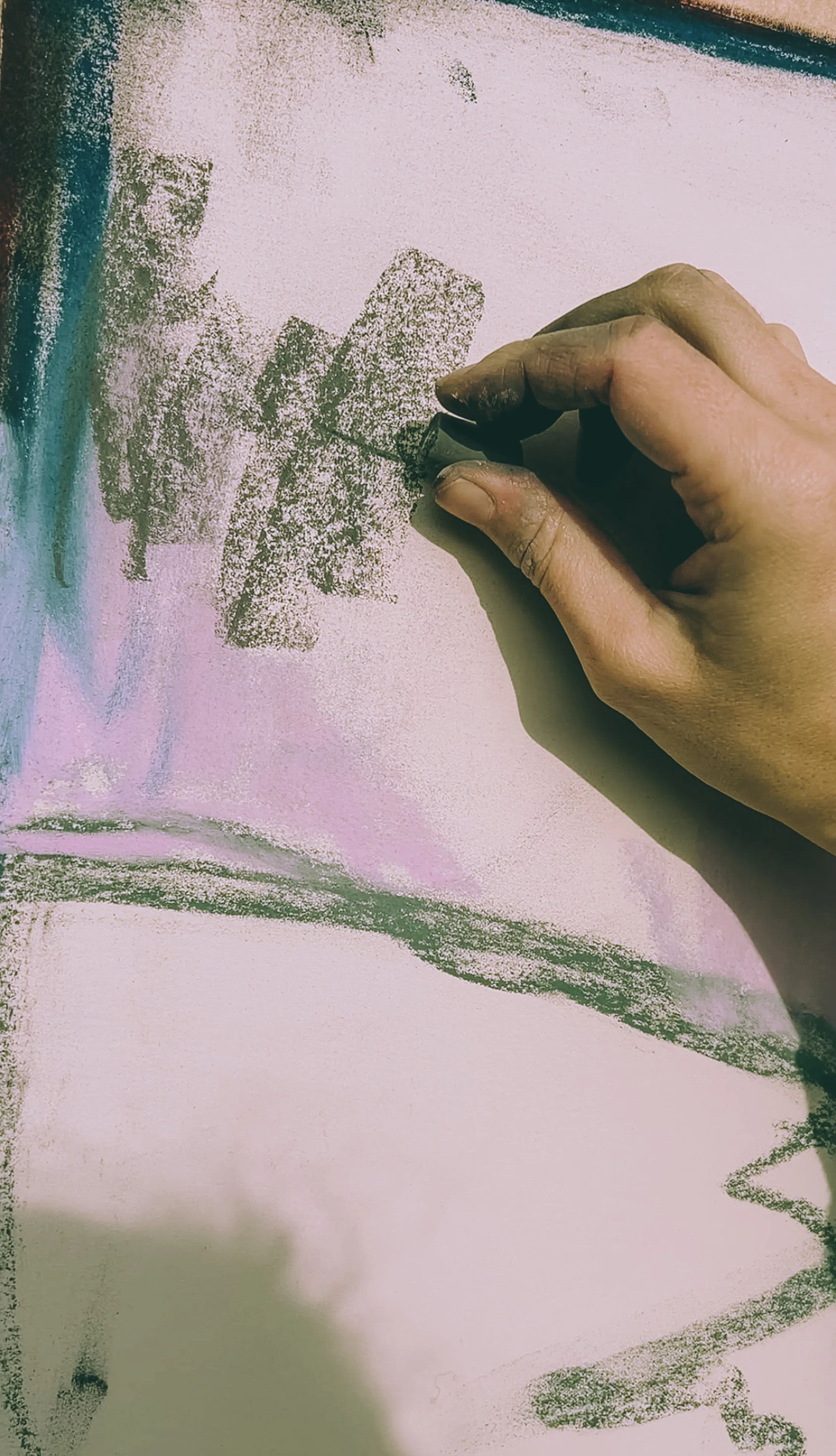 Artist Avery Ches Painting in Marseille_Winter Creek Landscape Art
