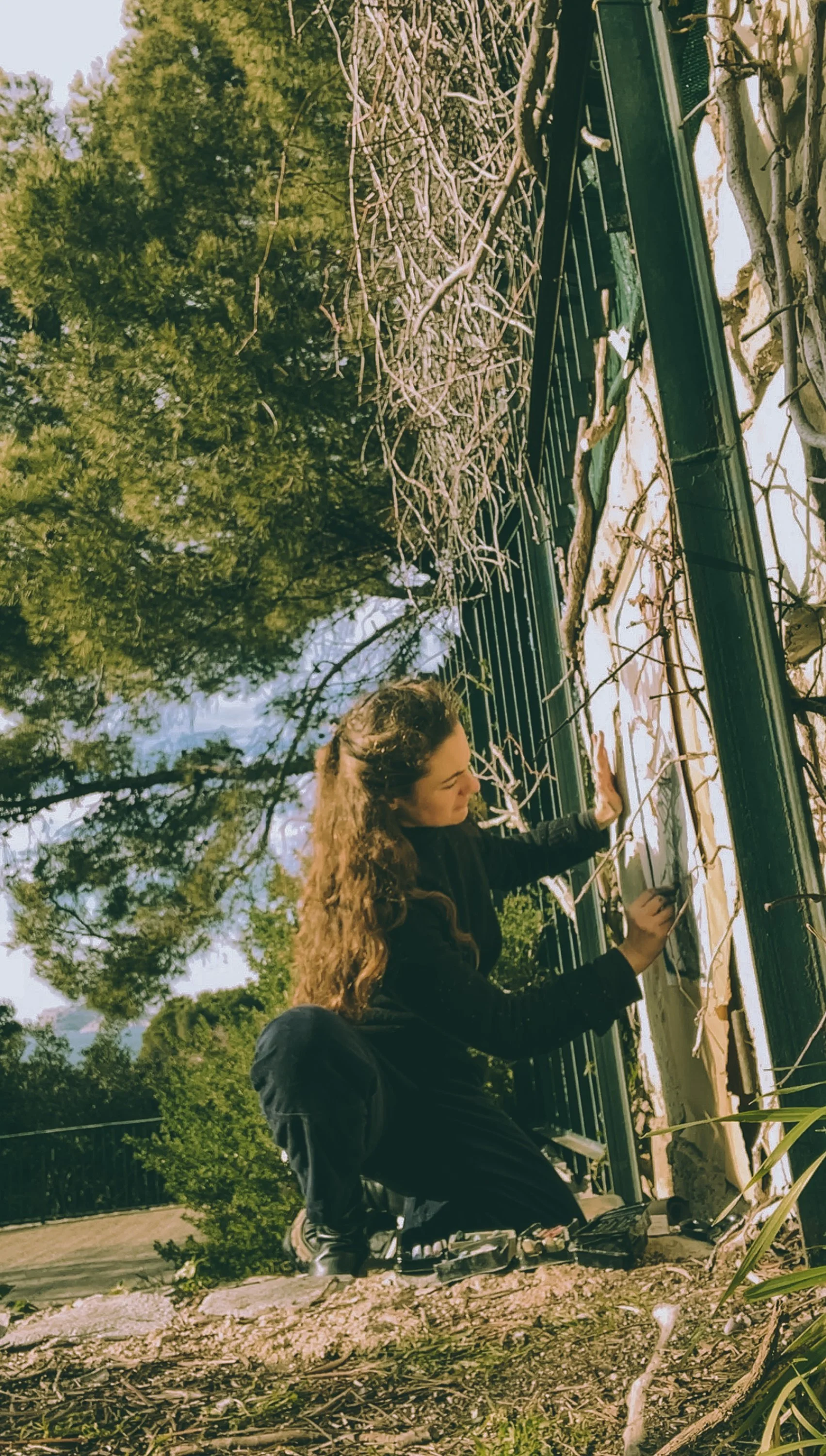 Artist Avery Ches Painting in Marseille_Winter Creek Landscape Art