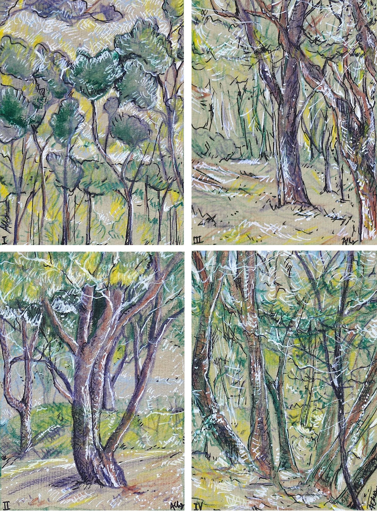 Set of Rustic Tree Prints French Countryside.jpg