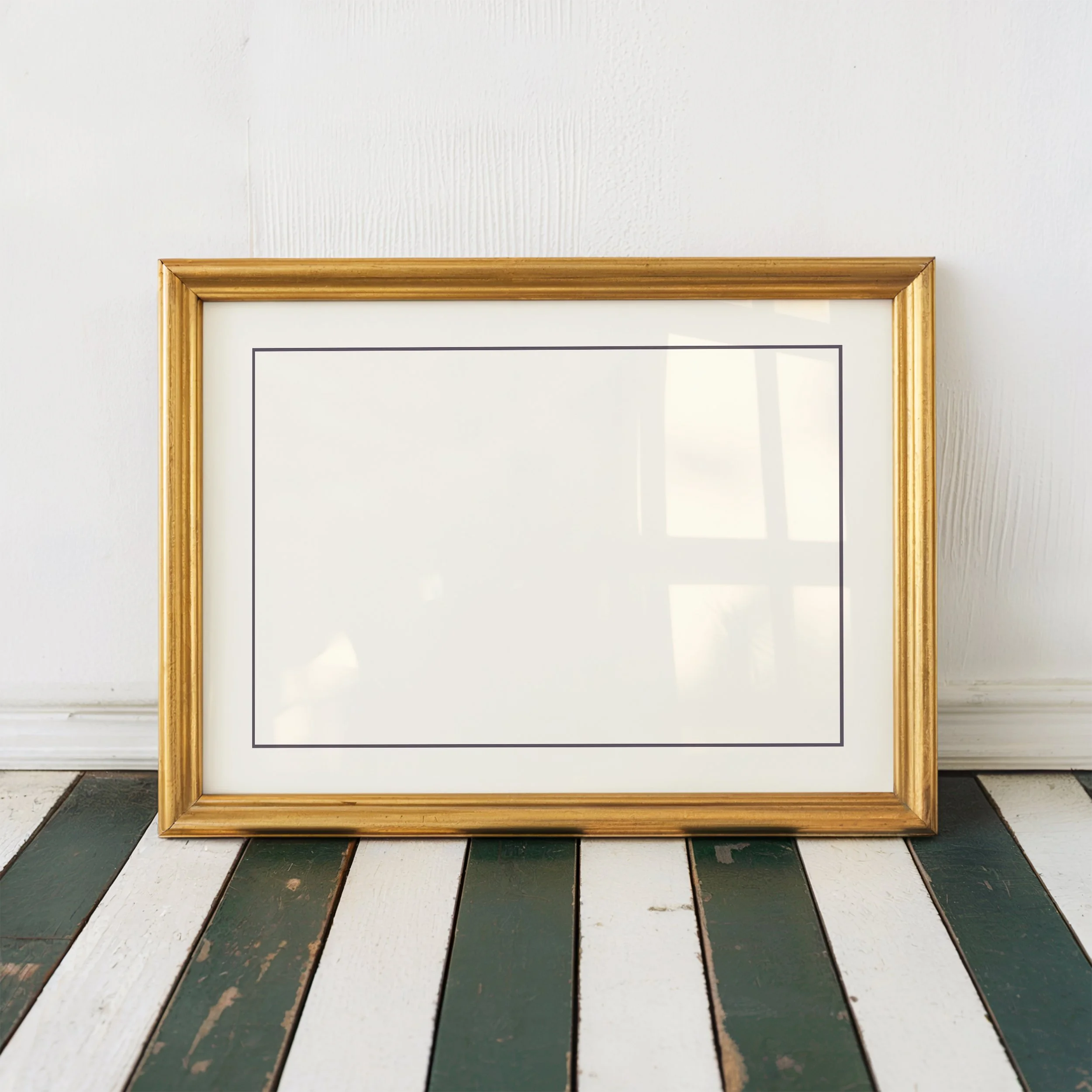 ChezAvery_MockUP Smart Object_Gold Frame Green Stripes Horizantal 2.jpg