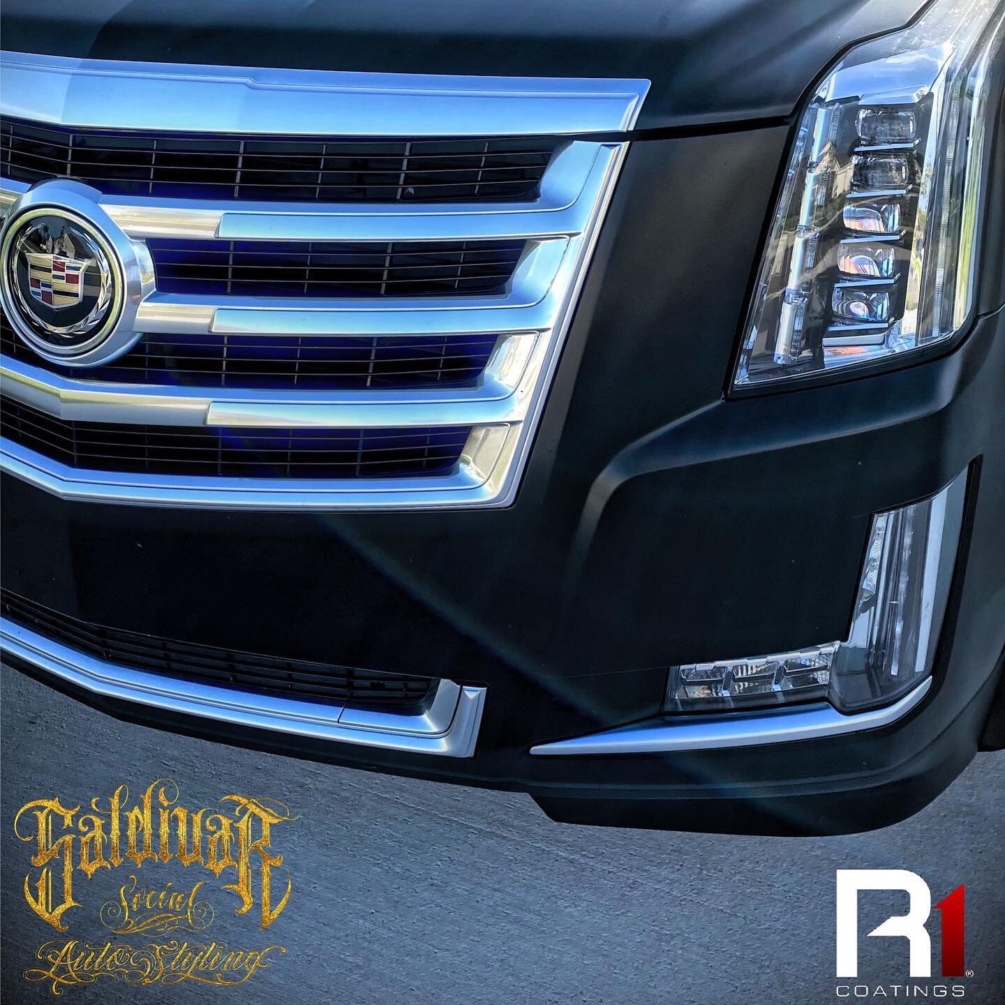 7yr protection on the Escalade headlights by using @r1coatings Pro Ceramic coating ~When you want to &ldquo;ROCK WITH THE BEST&rdquo;, Saldivar Social holds 5 Autostyling Certifications, trained by the same facility that trains Rolls Royce, Mercedes,