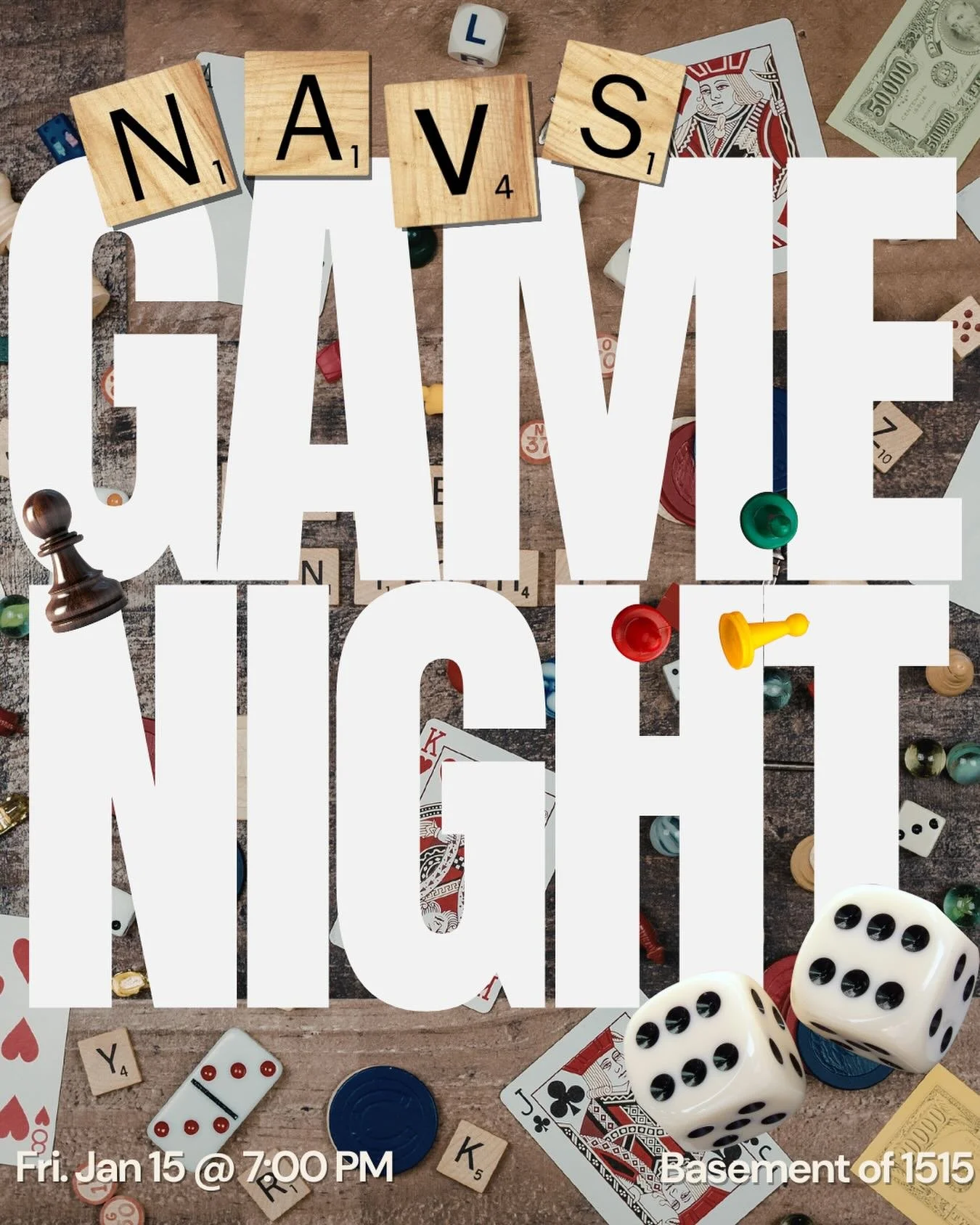 Game night tonight at 1515 in the basement at 7 pm! We hope to see you there!
