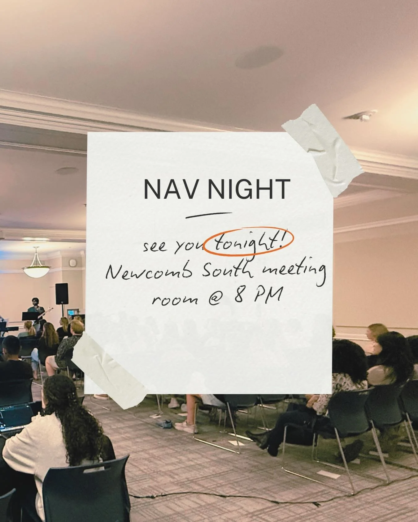 See you tonight at 8 PM for nav night!!! We will be hearing from Katie about how we can walk with Jesus as we make decisions.  it&rsquo;s gonna be a great night, and there might even be a special Valentine&rsquo;s Day snack &hearts;️