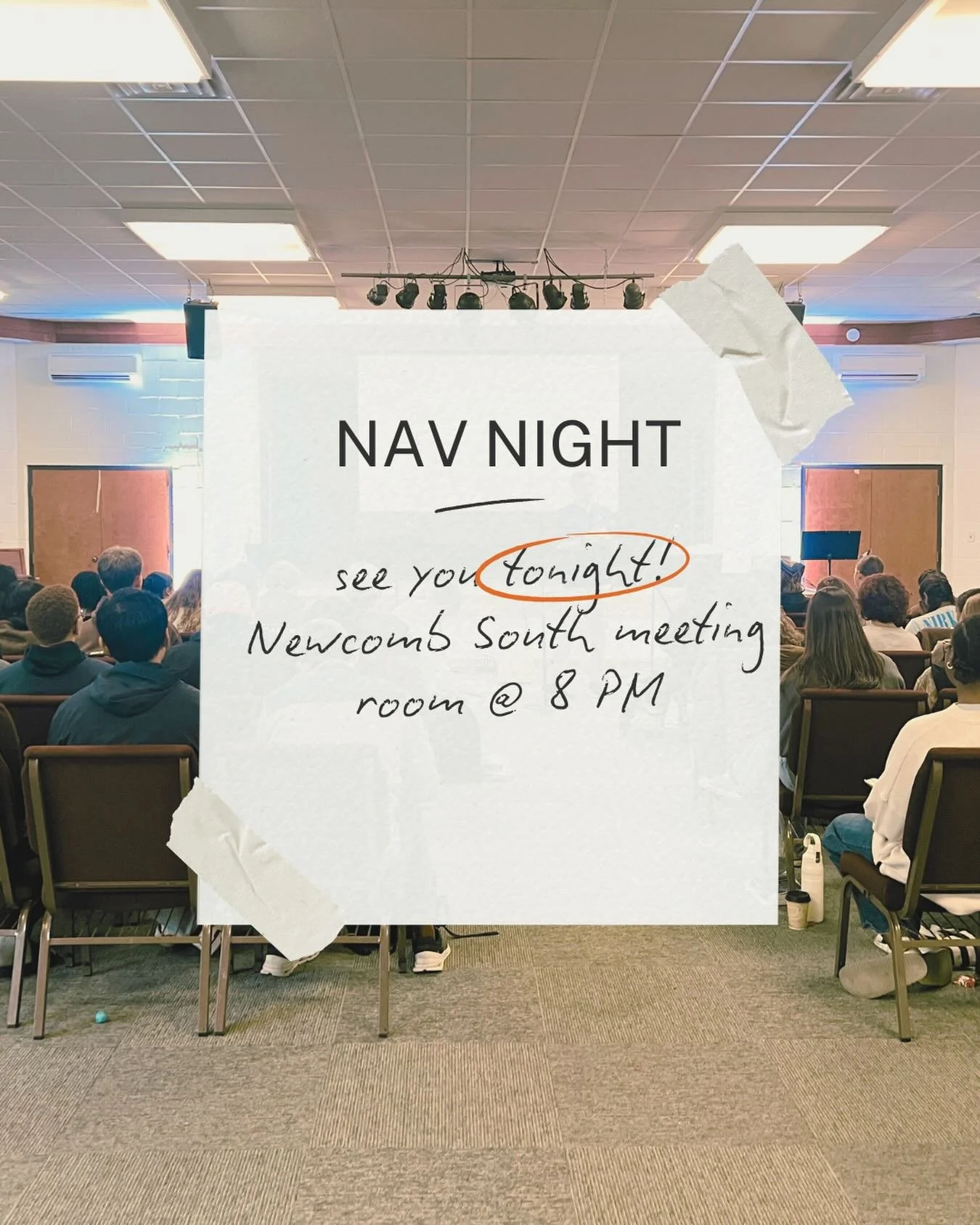 Nav night is tonight!! We are so excited to be welcoming back Westley Yoder to share about developing godly character!! See you there at 8 Pm in the newcomb South meeting room.
