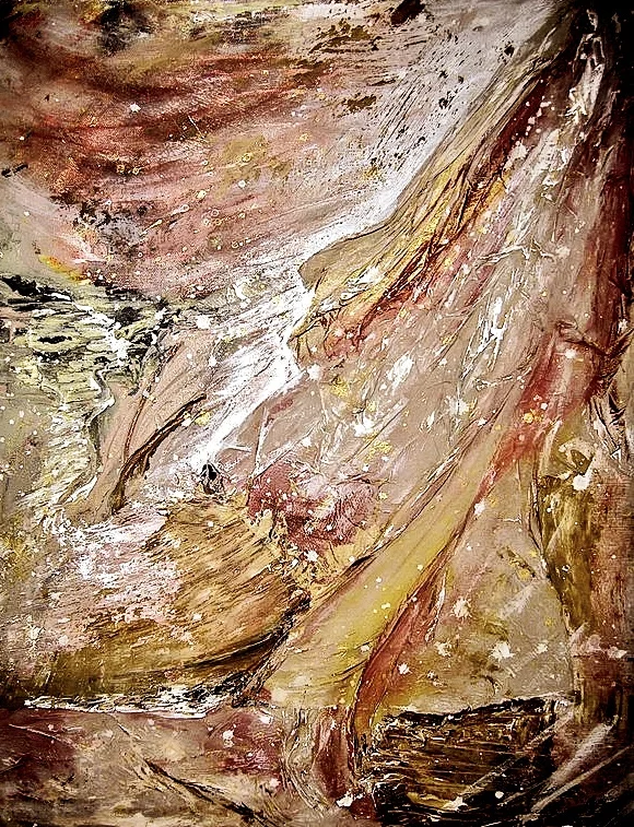 "draped" mixed media