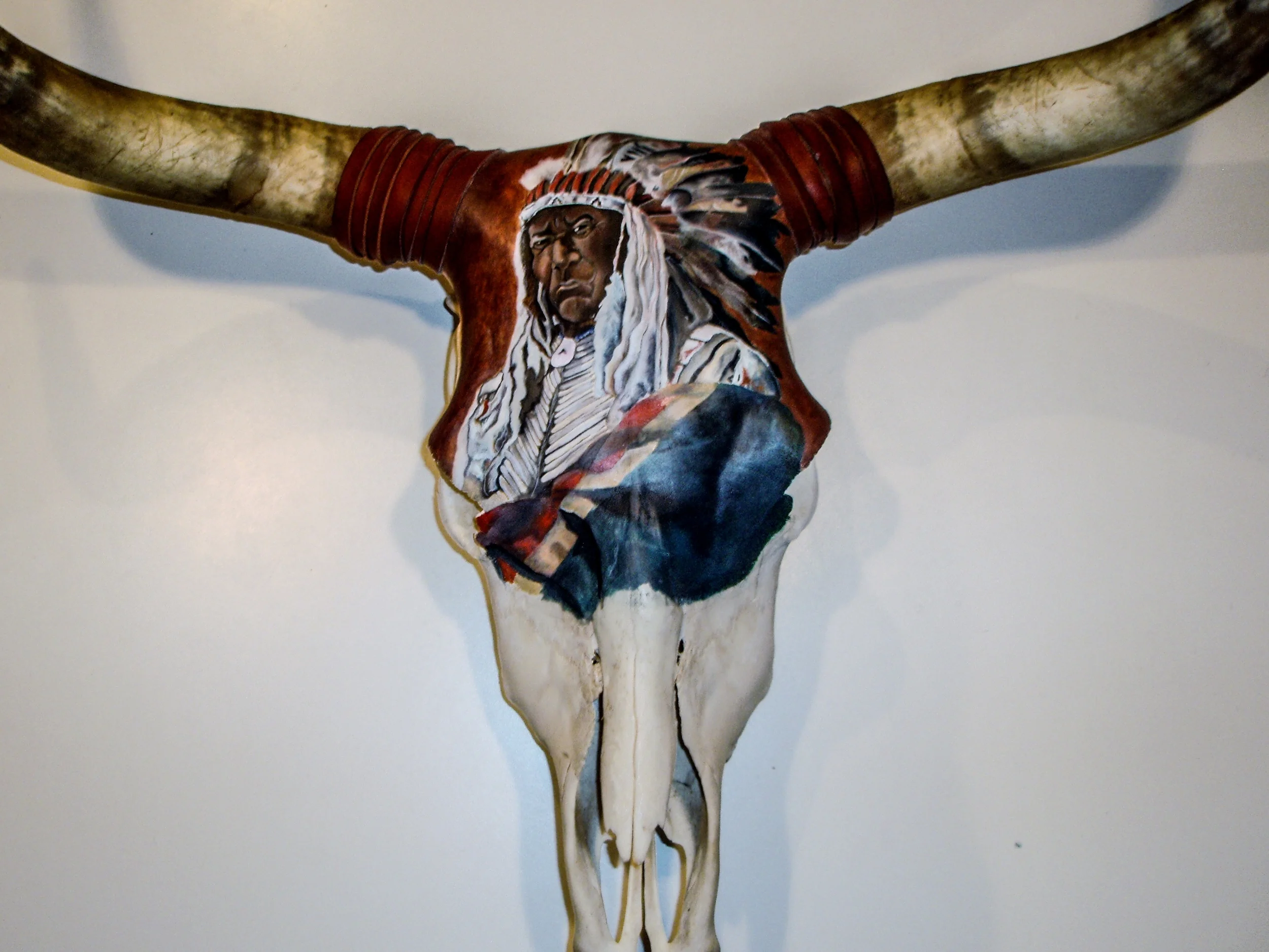 indian painted on bone