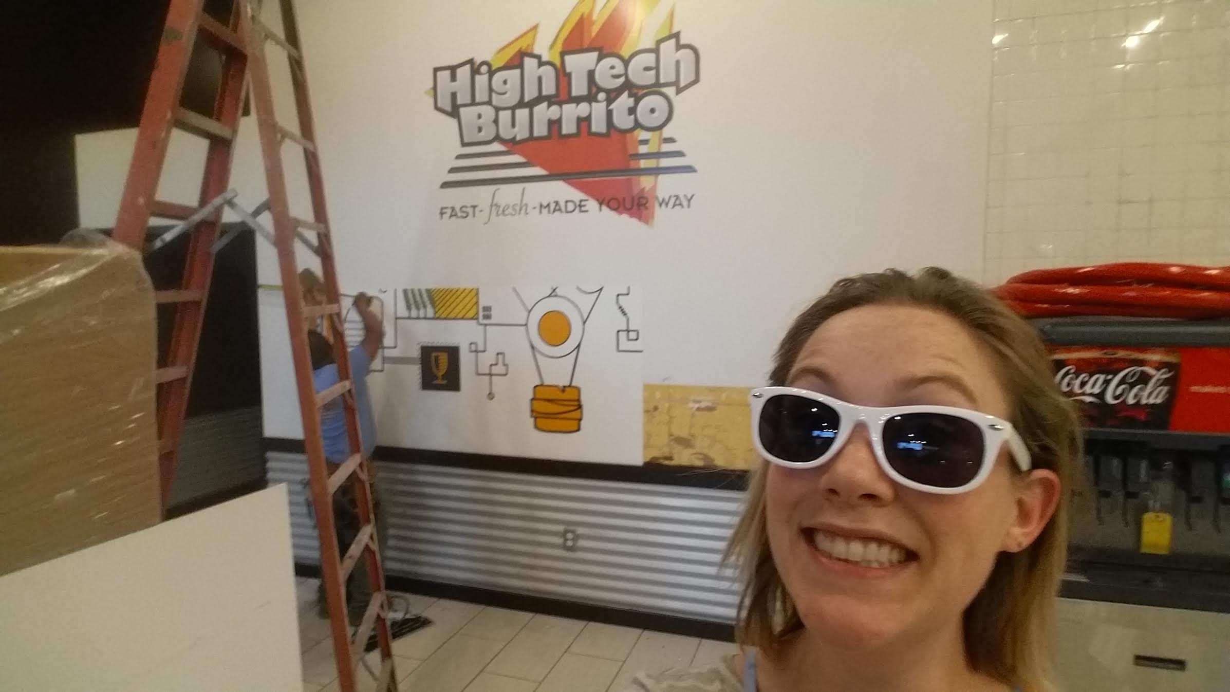 Covering up what was once High Tech Burrito