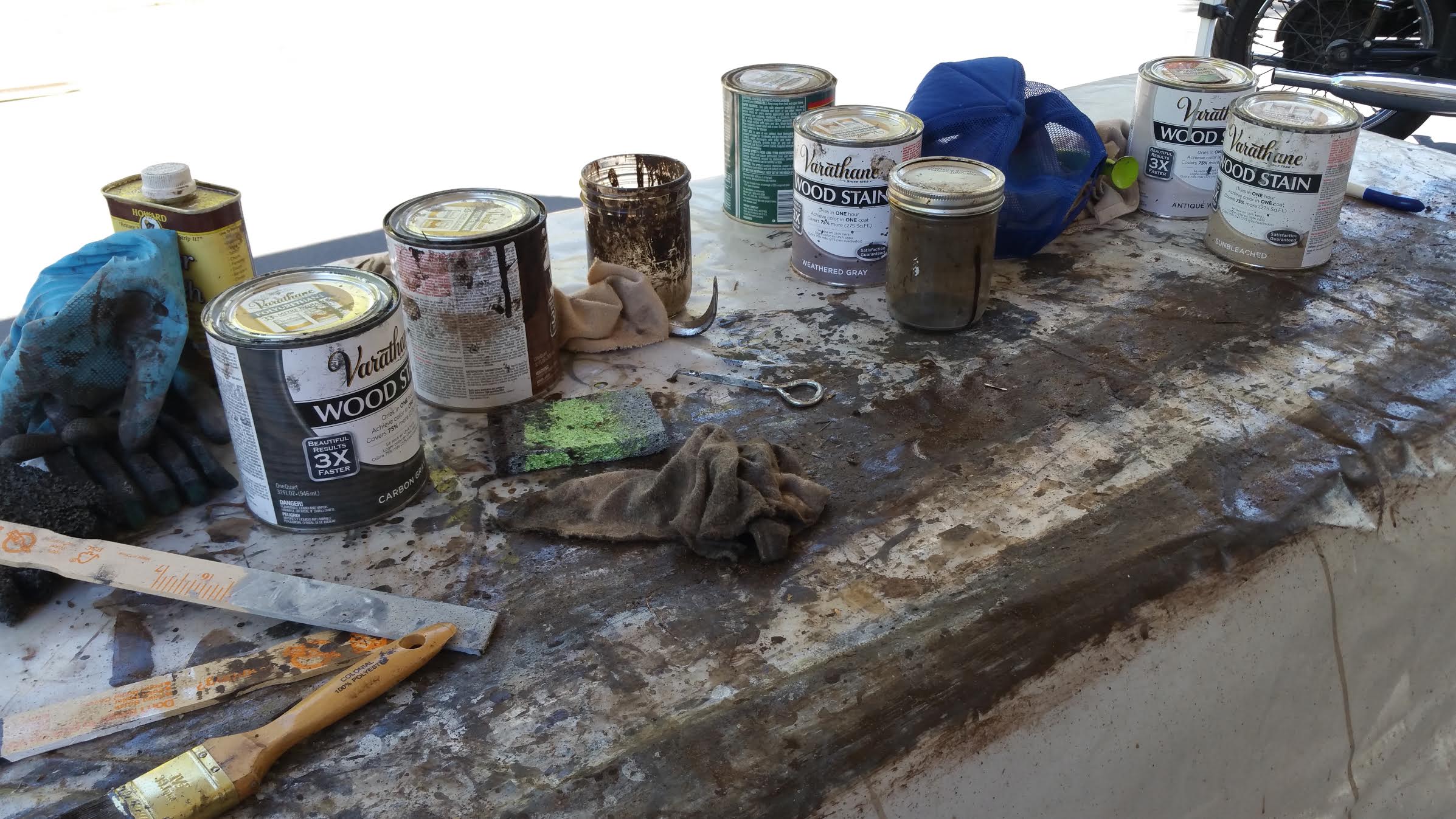 Wood stain, mixing colors, trial and error