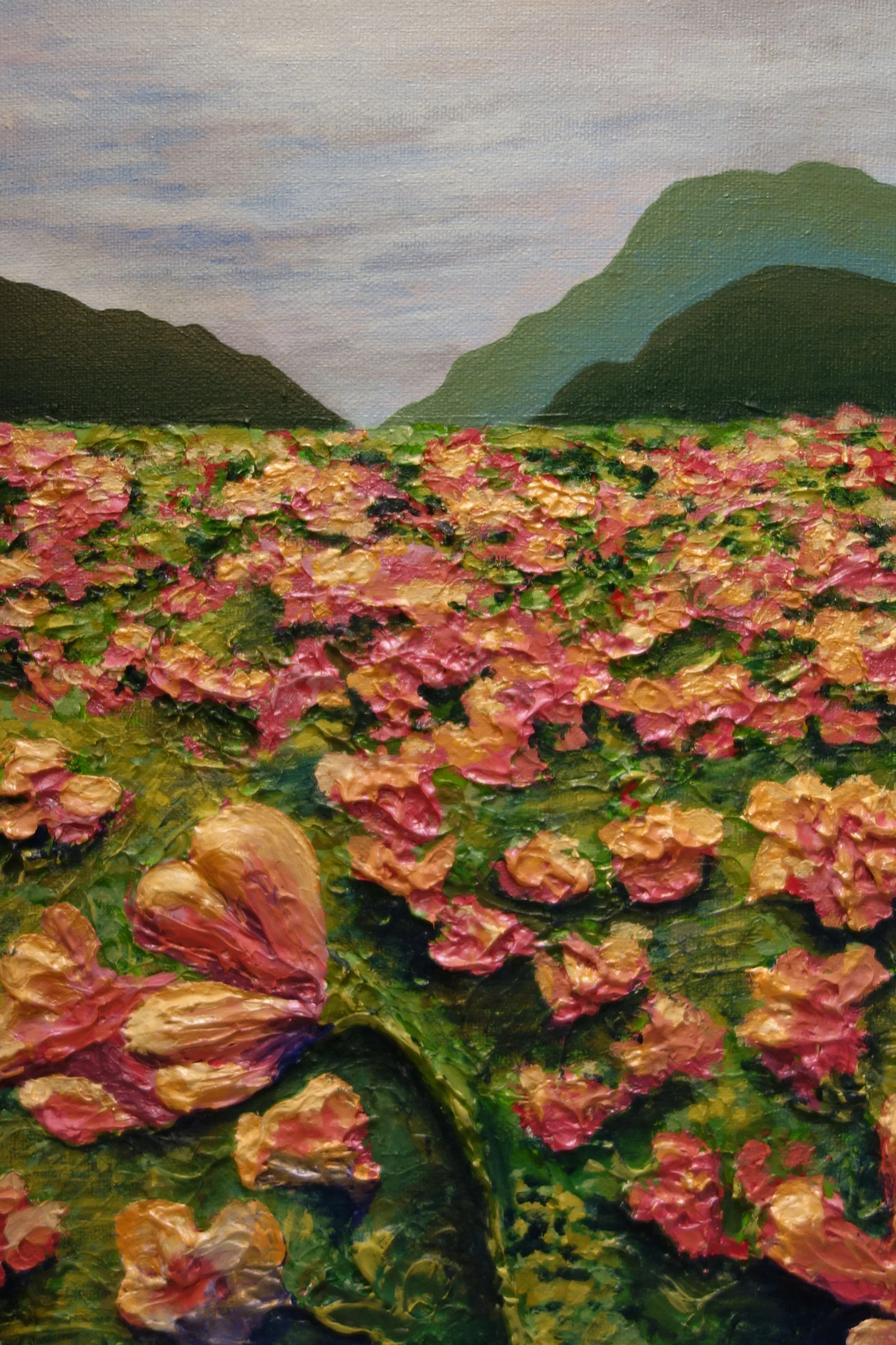 pink flower field