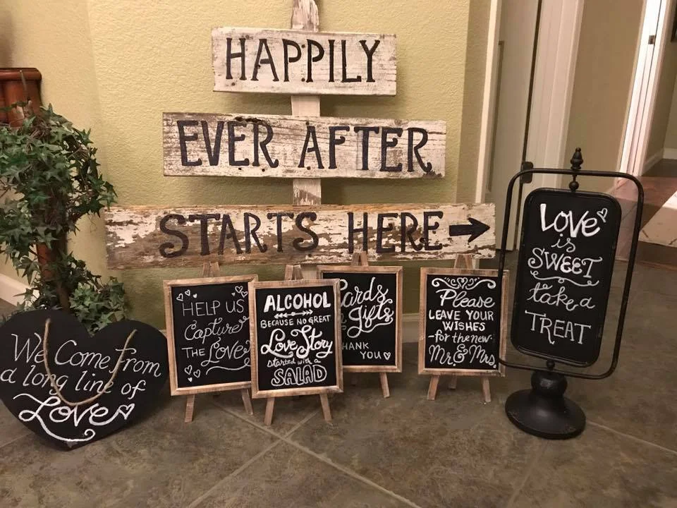 Domenichelli Wedding signs galore
