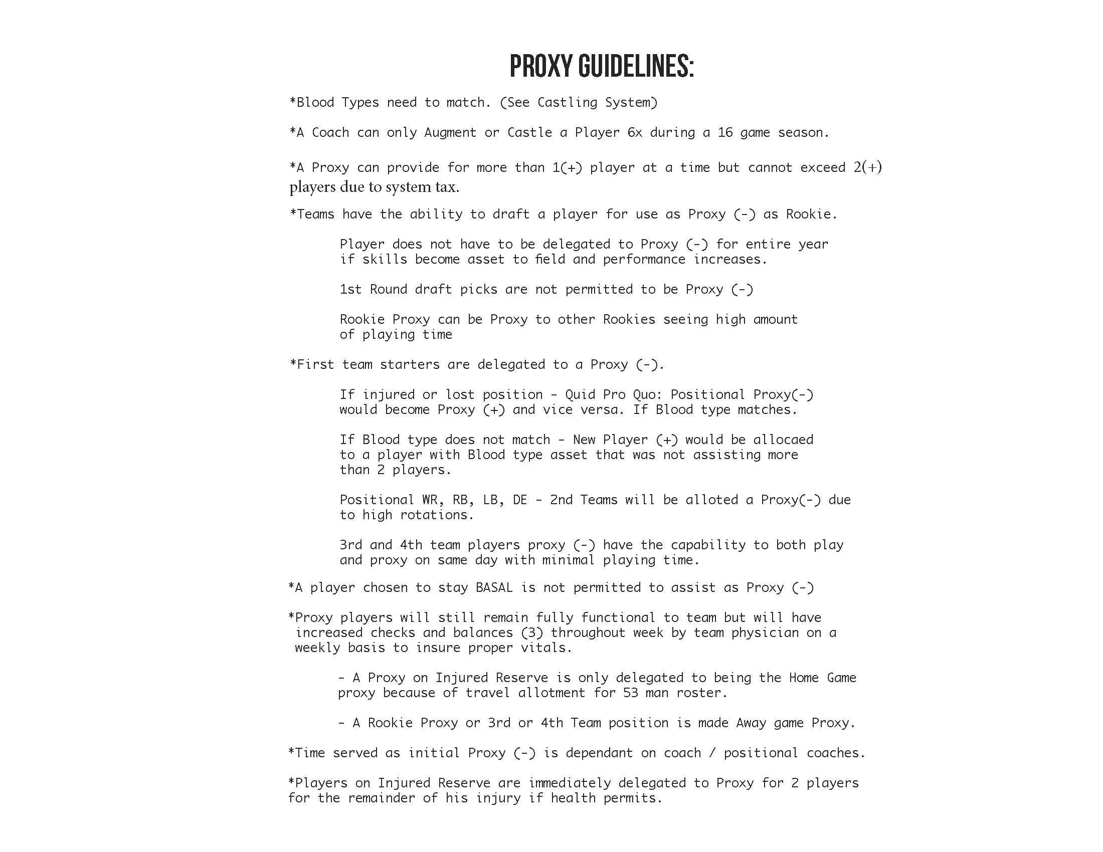 Guidelines to becoming a Proxy + Scoring