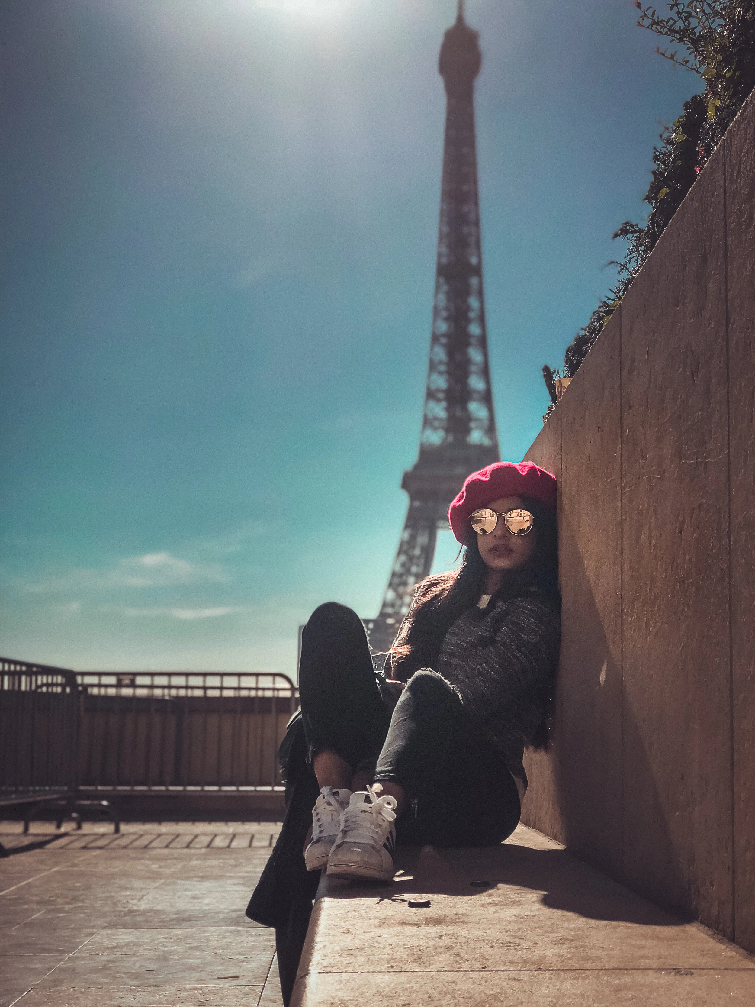 Red Beret Day in Paris. Featuring Amrutha Ramanan. 