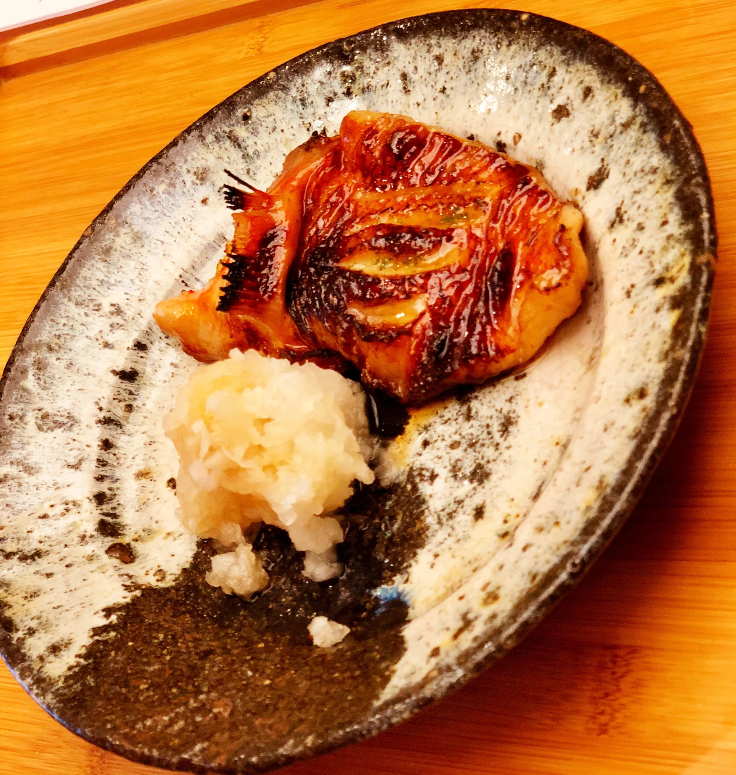 Yakimono 焼き物 Grilled rock fish with yuzu citrus flavor