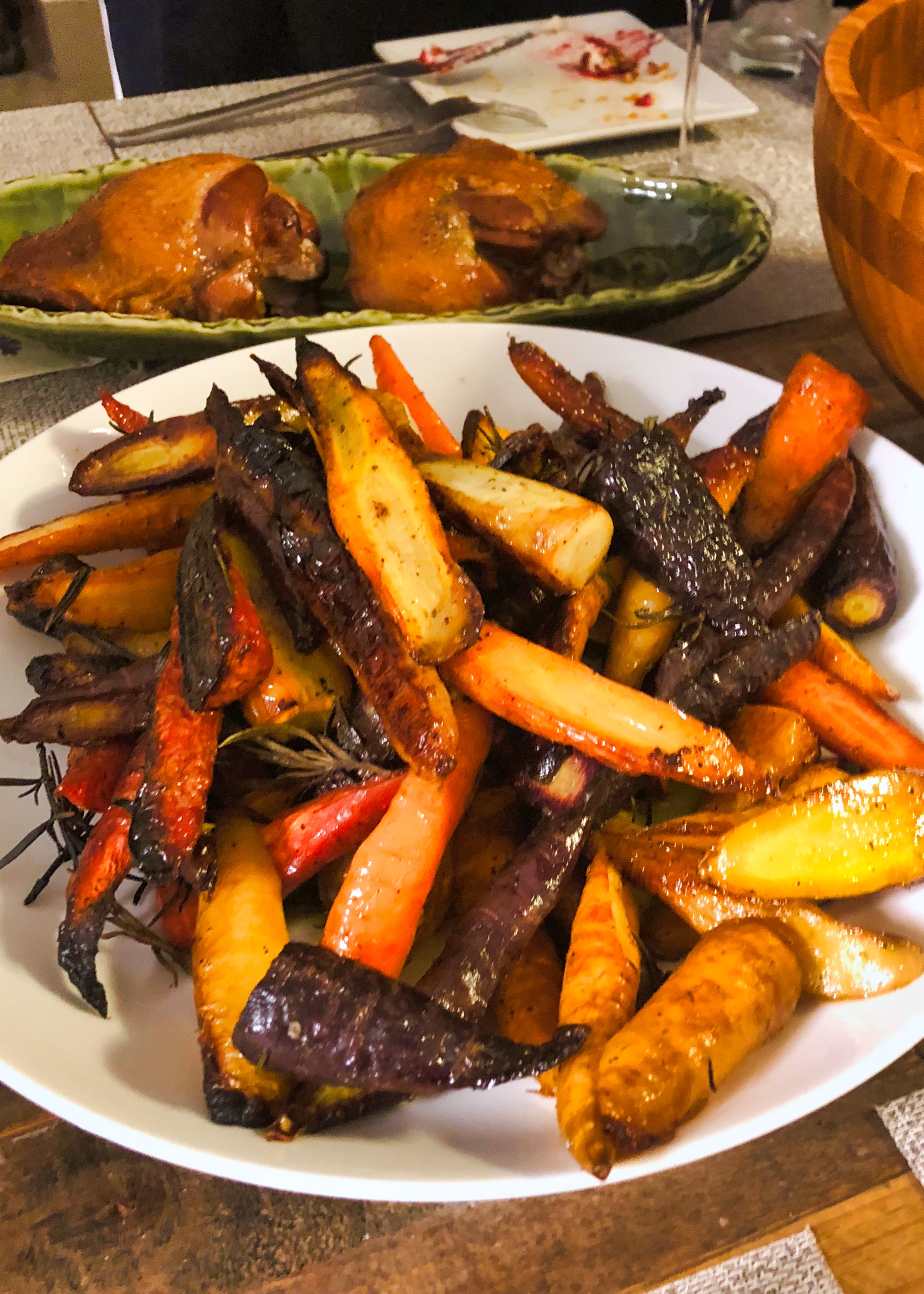 roasted tri color carrots