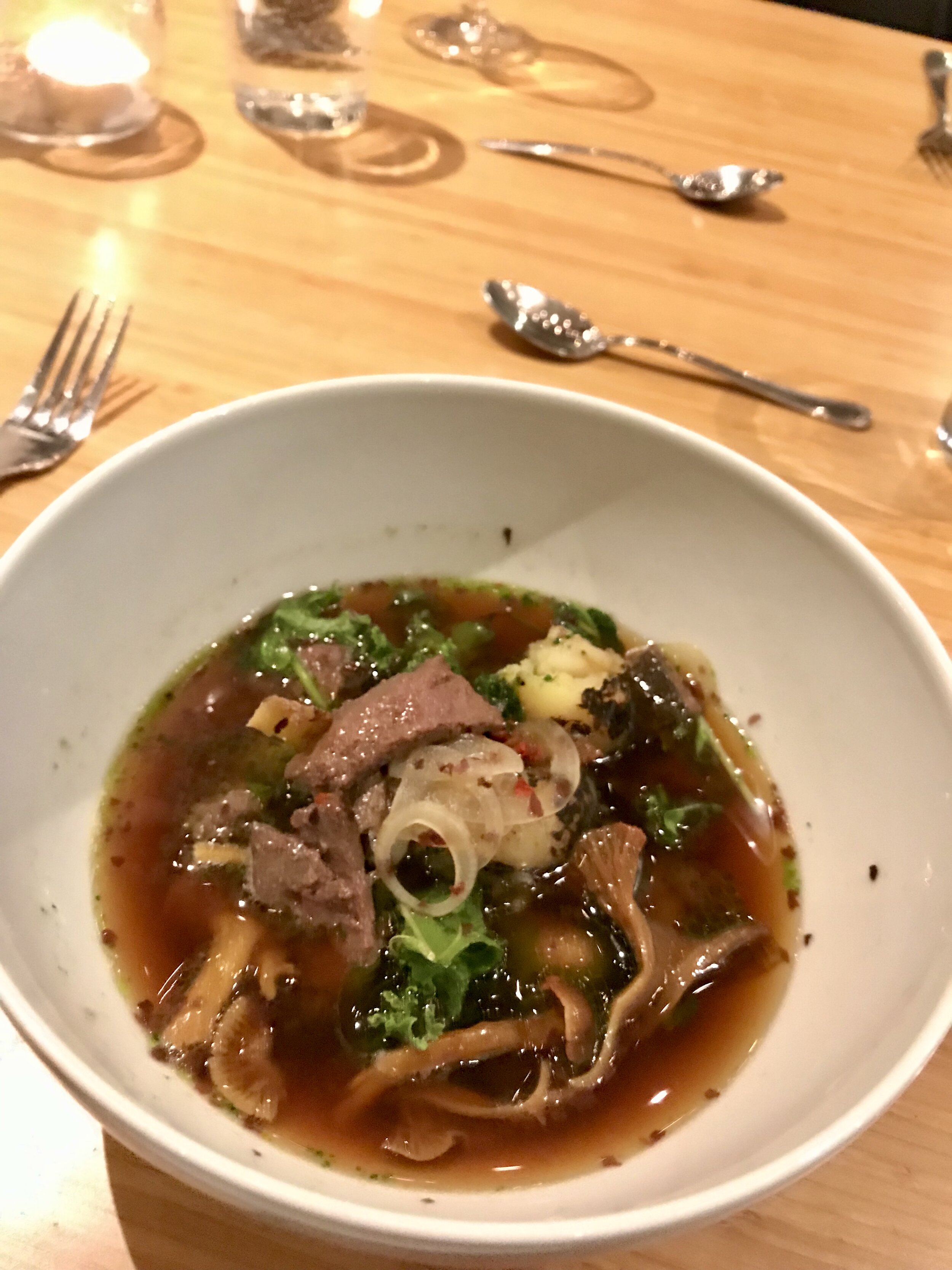 Reindeer Bone Broth with Wild Mushroom