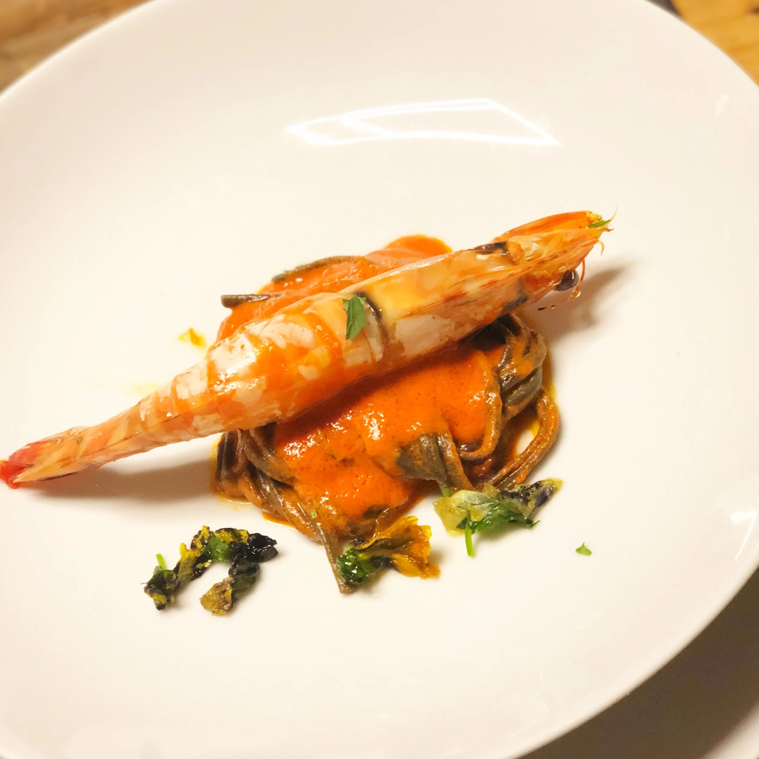 Pasta Negra con Langostinos