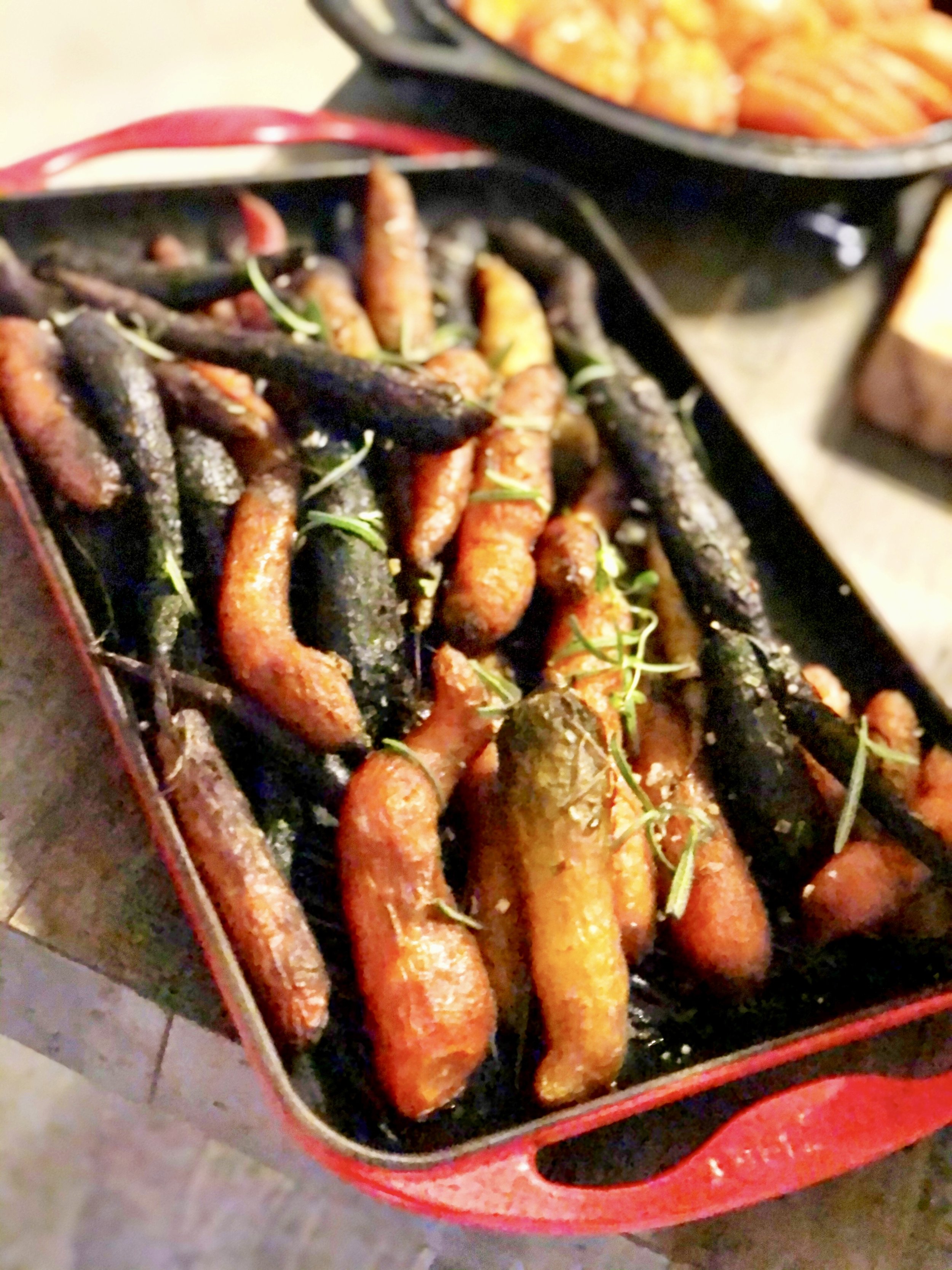 Roasted Tri color carrots 