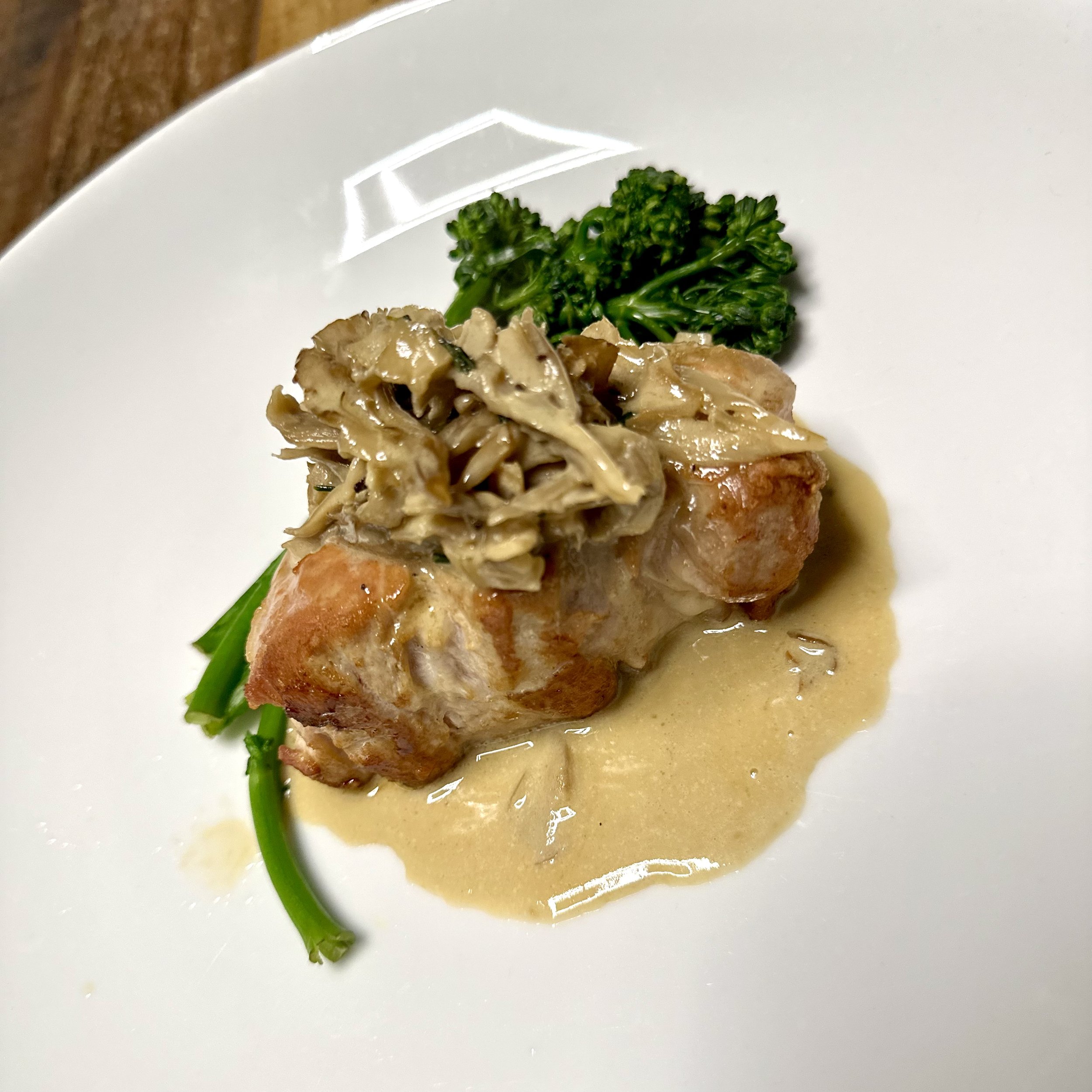 Veal with Maitake Cream Sauce