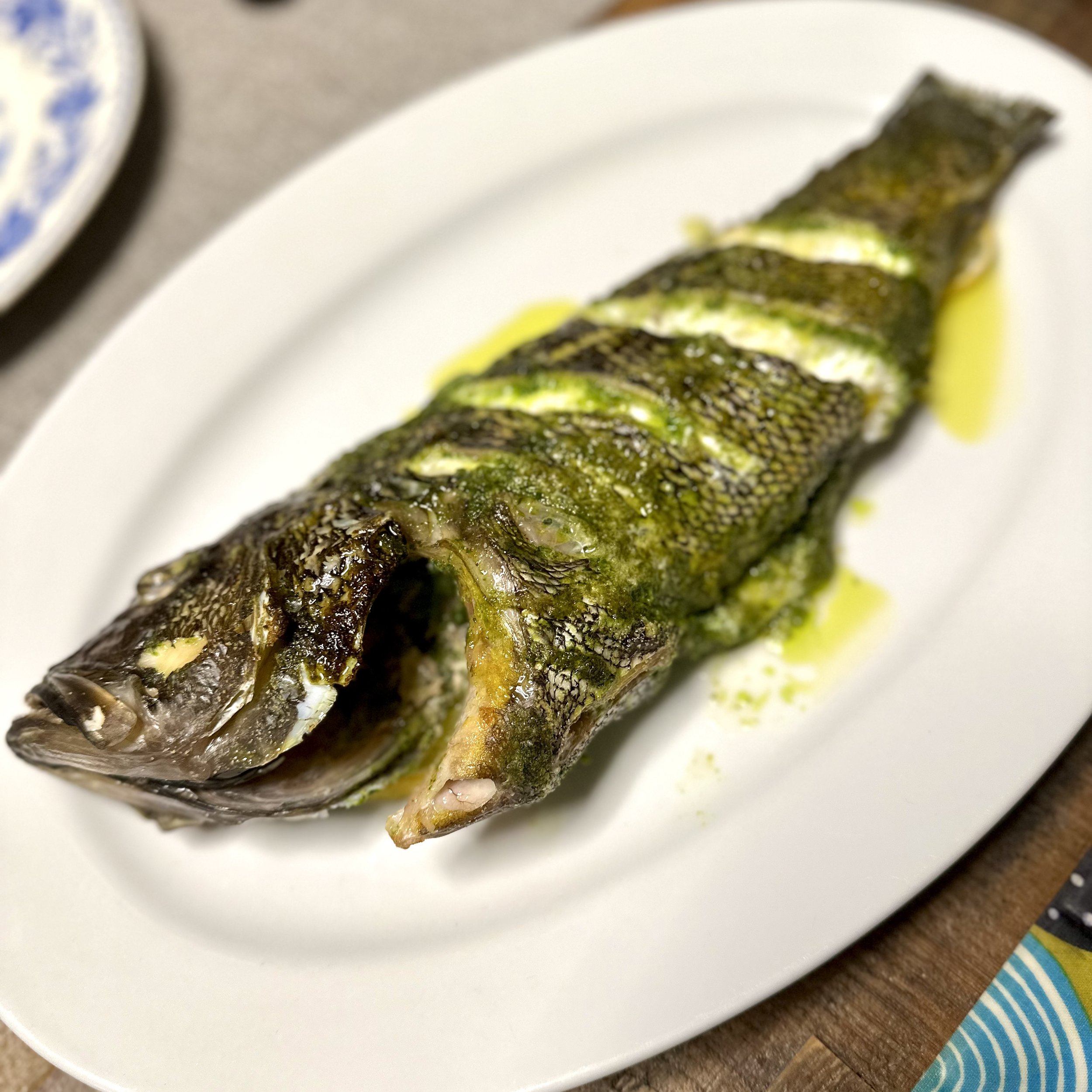 Baked Pesto Black Sea Bass