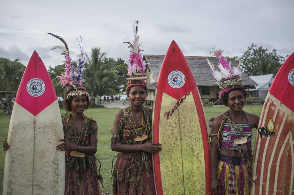 Half of all donated surfboards are painted pink for the girls to have a fair go.