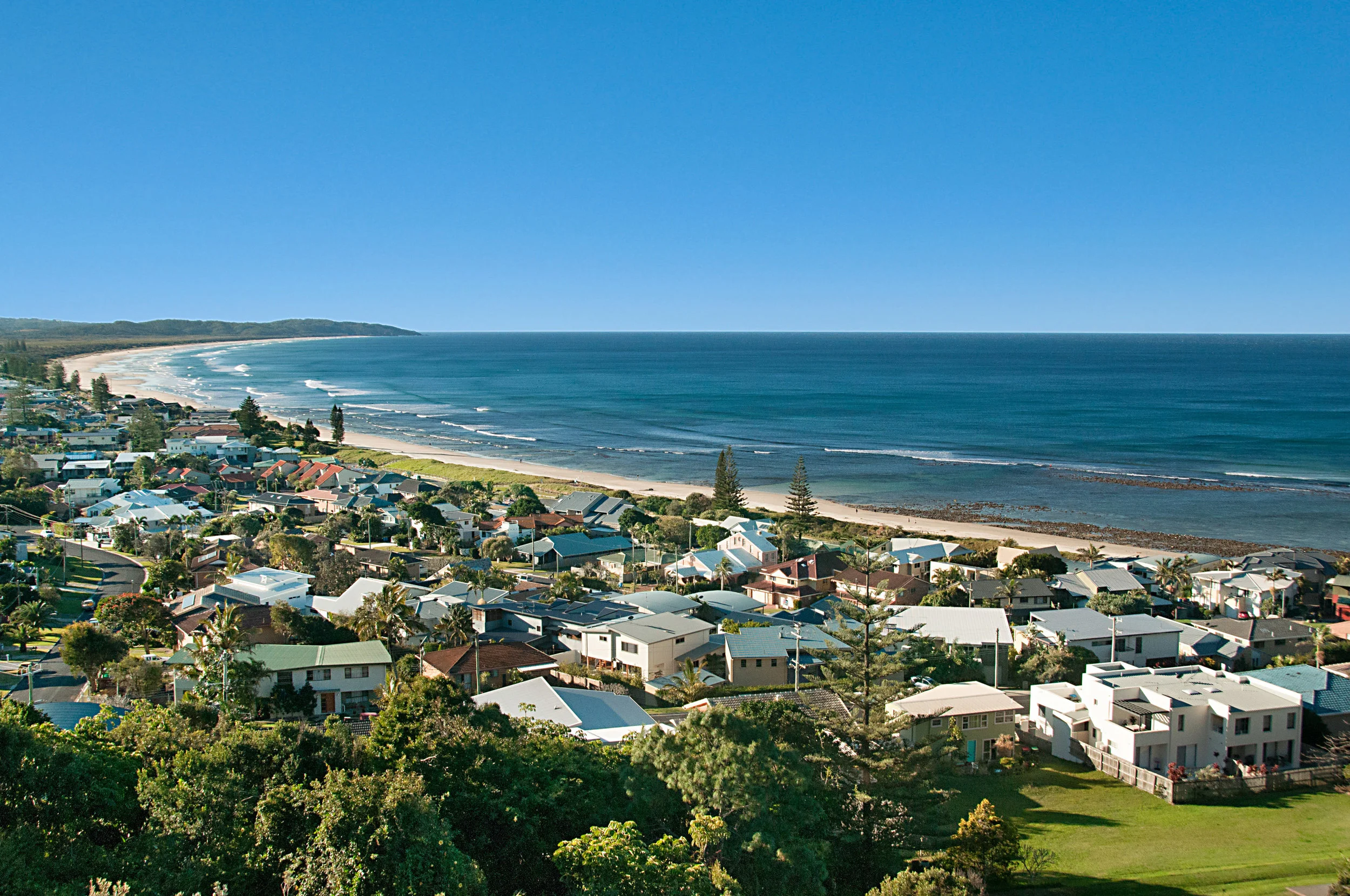 Lennox Head viewed from Wave Hill House.