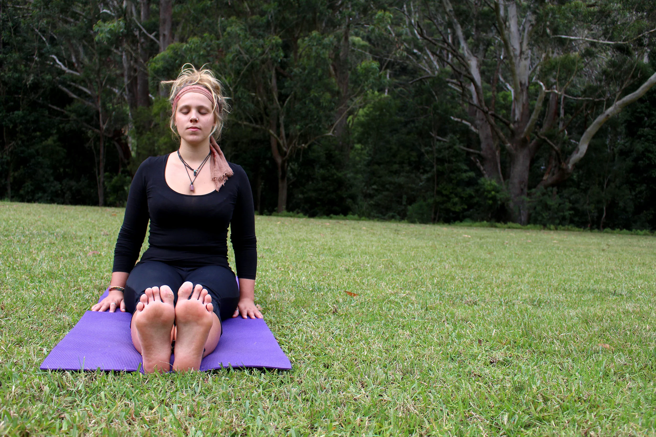 Madlen (Germany) doing her afternoon yoga