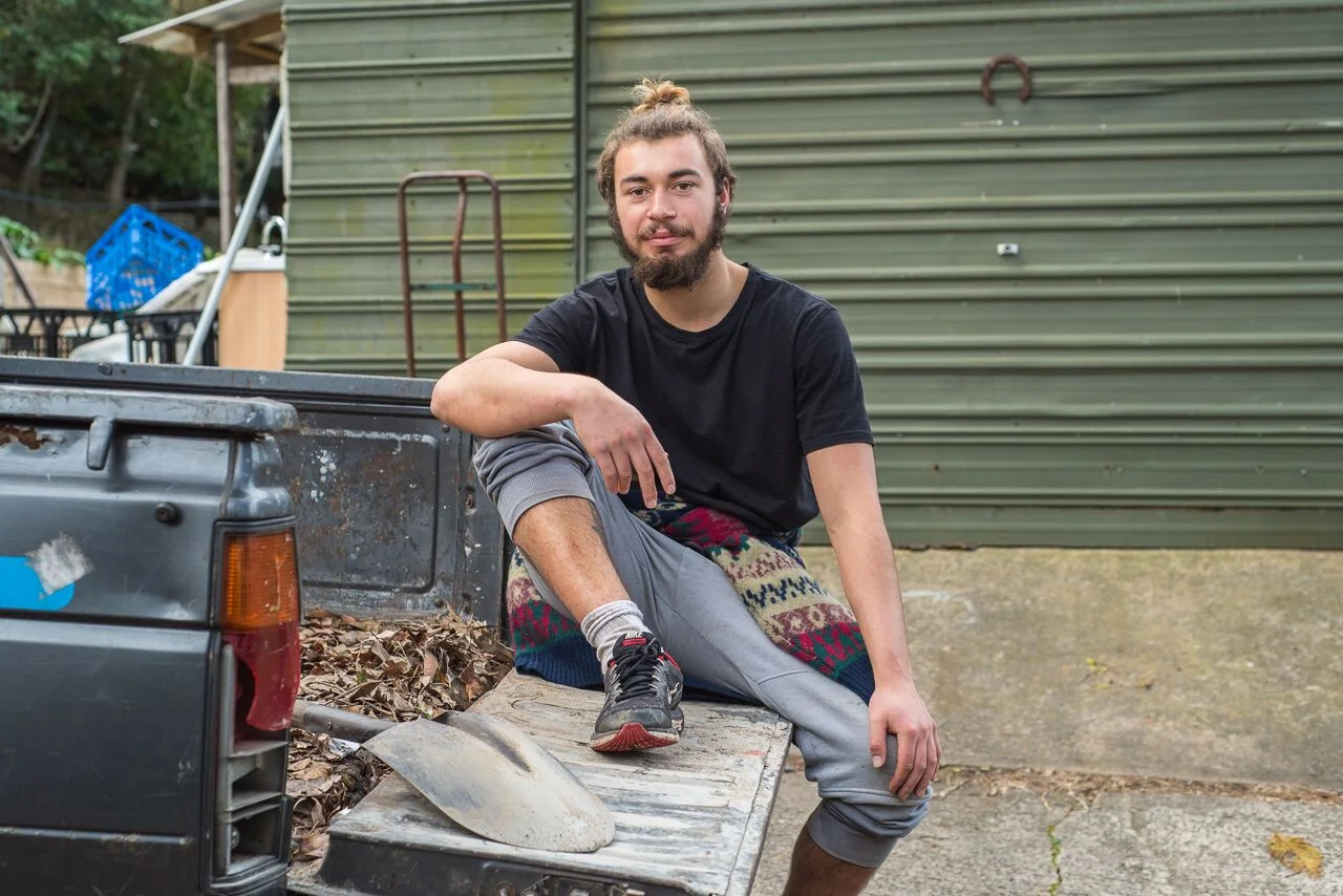 Ethan (Australia) helping with maintenance