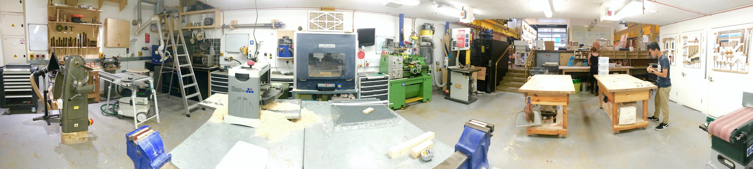 A section of the Makespace workshop in the Institute of Making, 2016.
