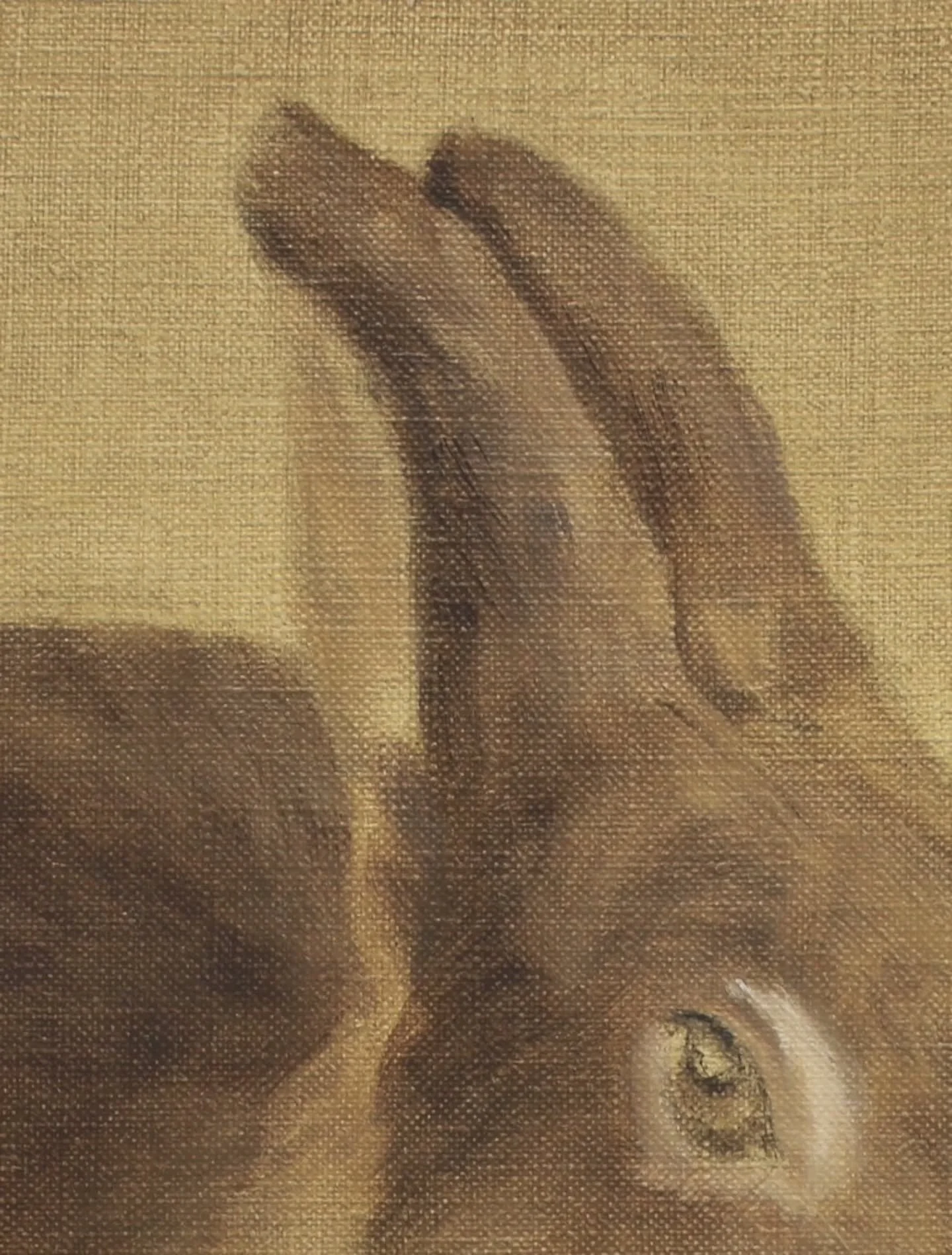 The Rabbit (2025), detail
11 x 14 in
Oil on linen

All work is available on the-prairie.com. 
To inquire, please contact hello@the-prairie.com.