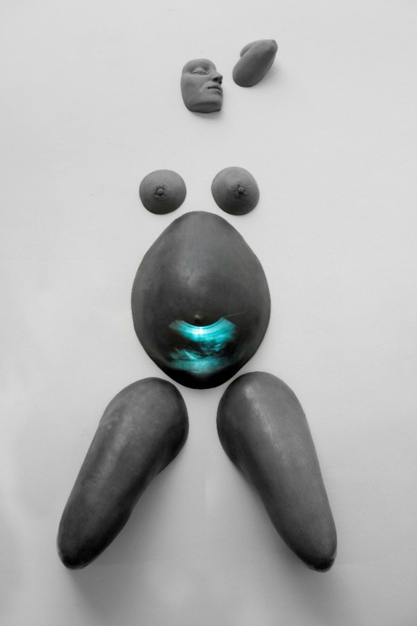Prune Nourry, Milk Pool, 2010, Concrete and projection.