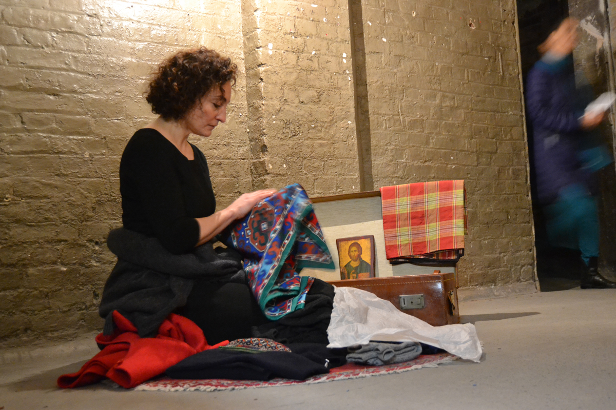 Performance of "Packing", devised and directed by Karen Babayan. Performed by Shakeh Major Tchilingirian. © Alexei Emam
