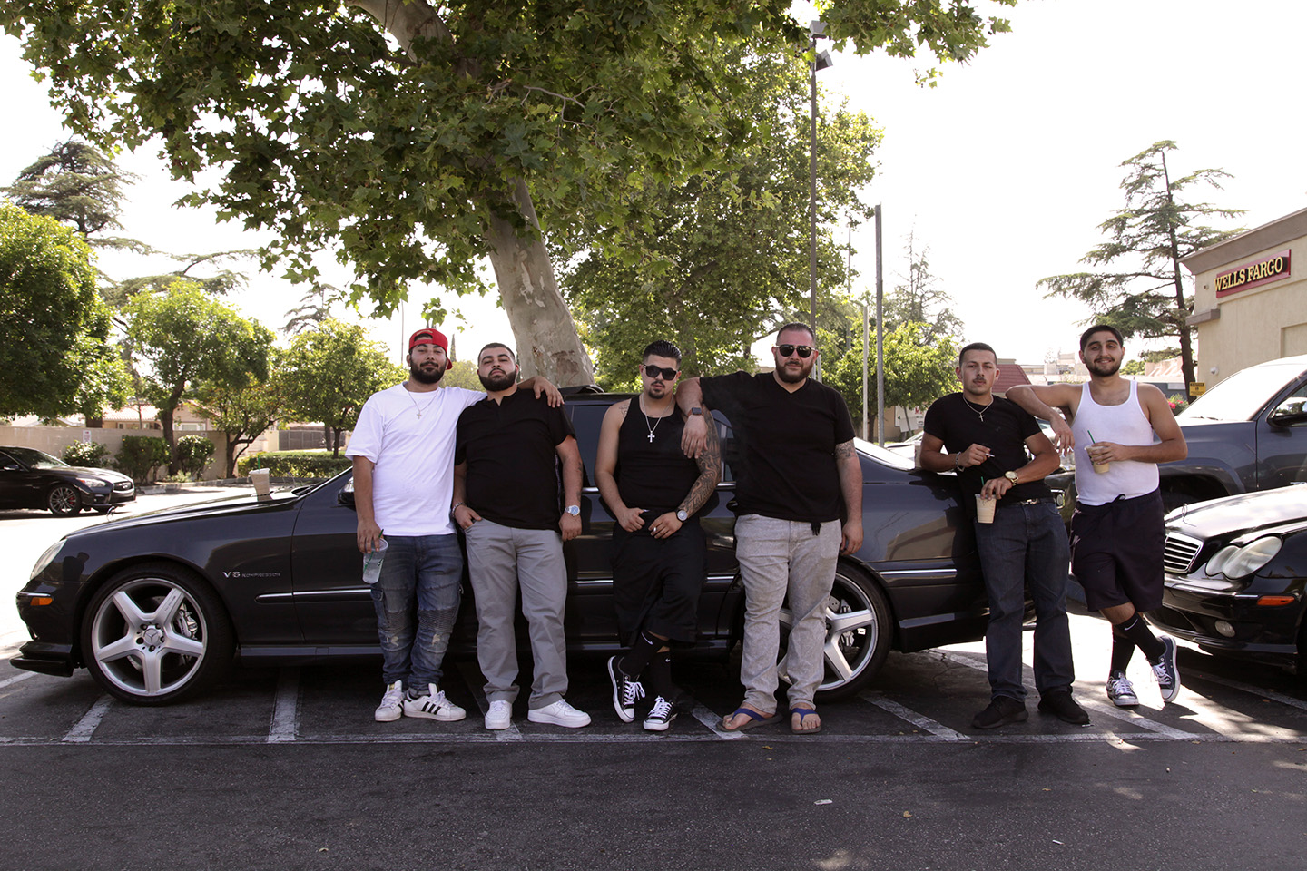 Armenian men in Starbucks parking lot 