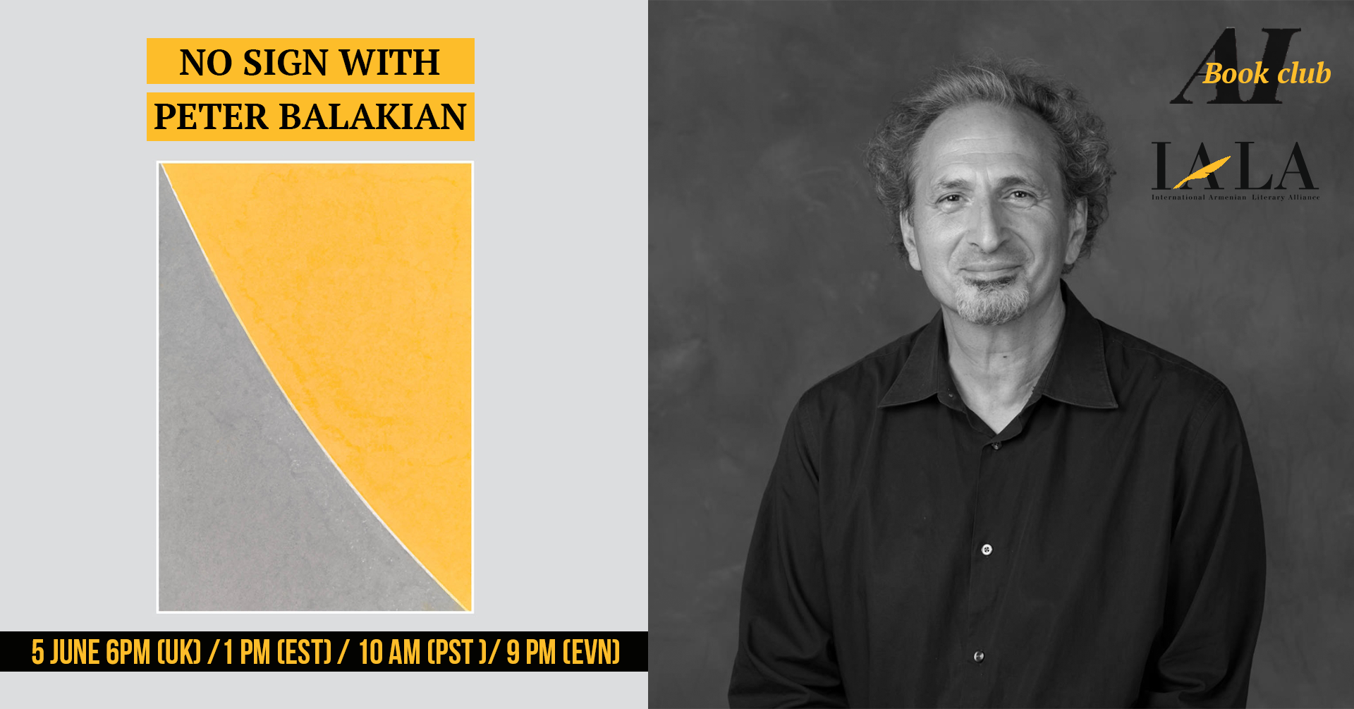AI/IALA Bookclub: No Sign, With Peter Balakian