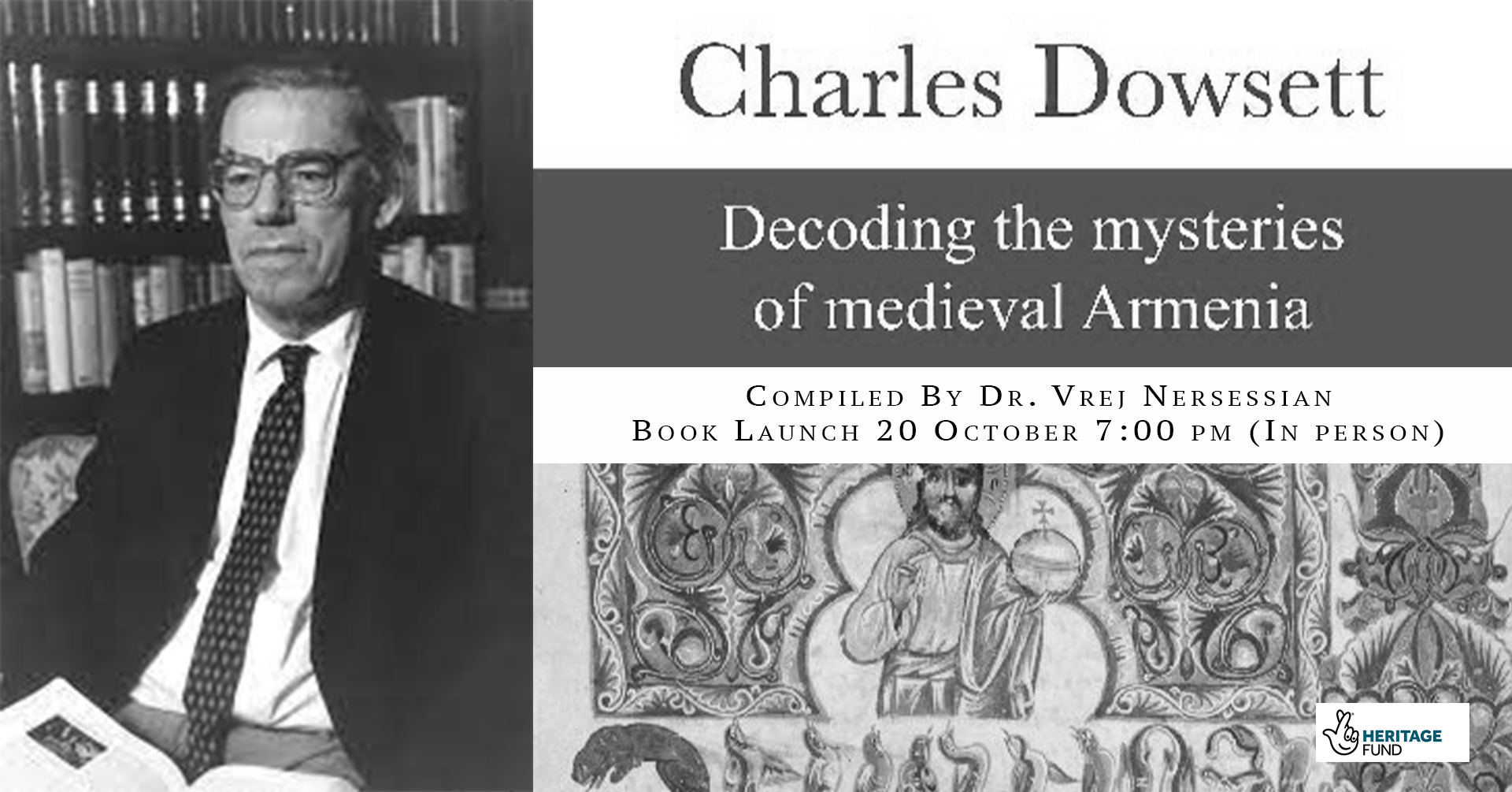 ! CANCELLED Book Launch : Charles Dowsett - Decoding the mysteries of Medieval Armenia - Compiled by Dr. Vrej Nersessian