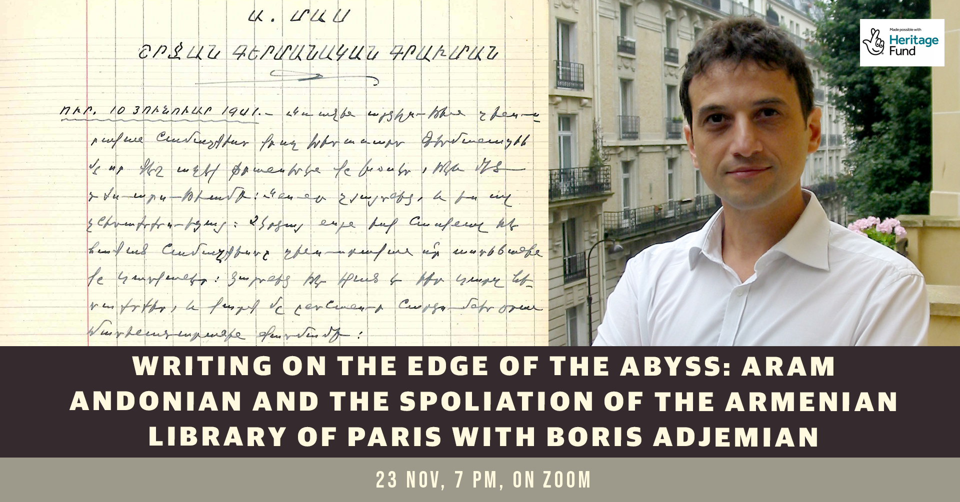 Writing on the edge of the Abyss: Aram Andonian and the spoliation of the Armenian Library of Paris