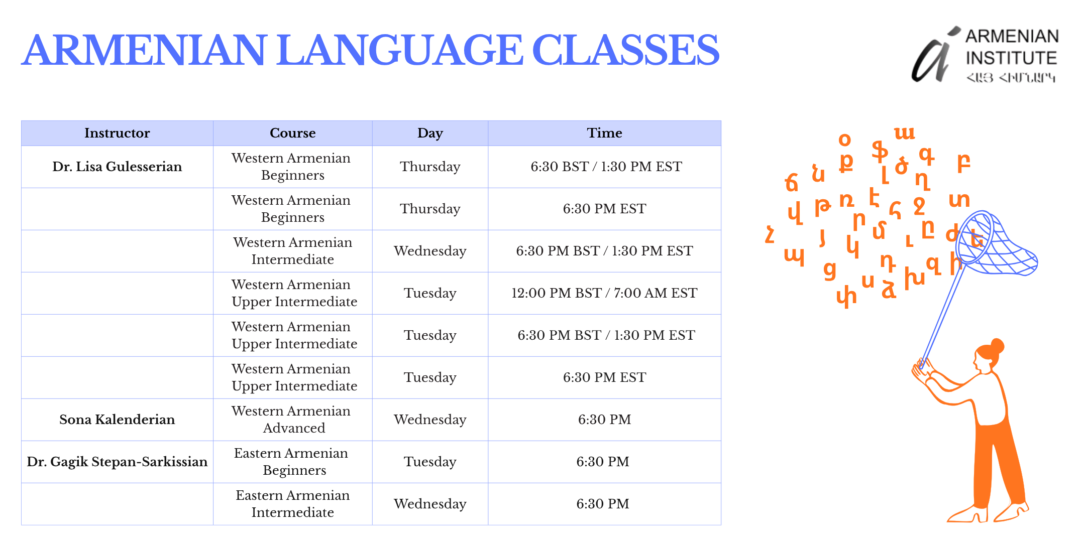 Armenian Language Classes