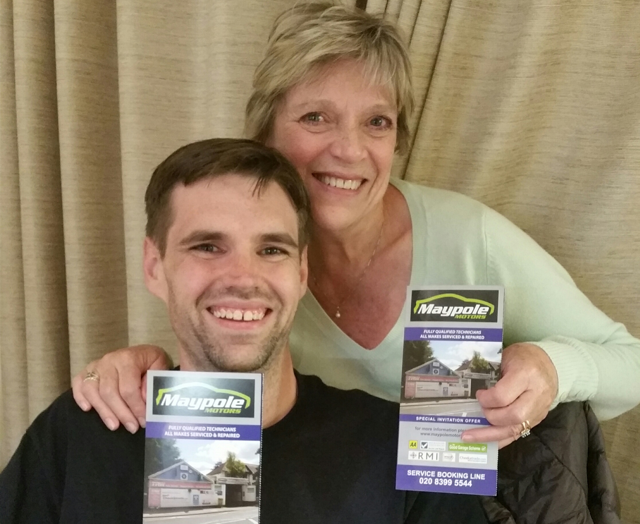 Mrs Johnstone from Surbiton, bought our EasyCarCare Promotion for her son and herself, for their local Partner Garage in Surbiton
