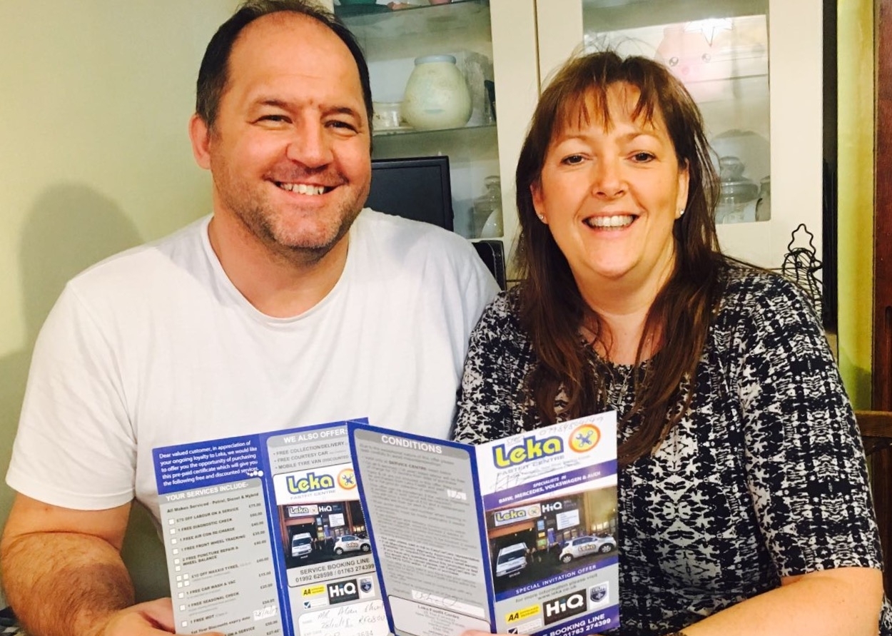 Mr & Mrs Short of Cheshunt, Hertfordshire are delighted with their EasyCarCare Promotion